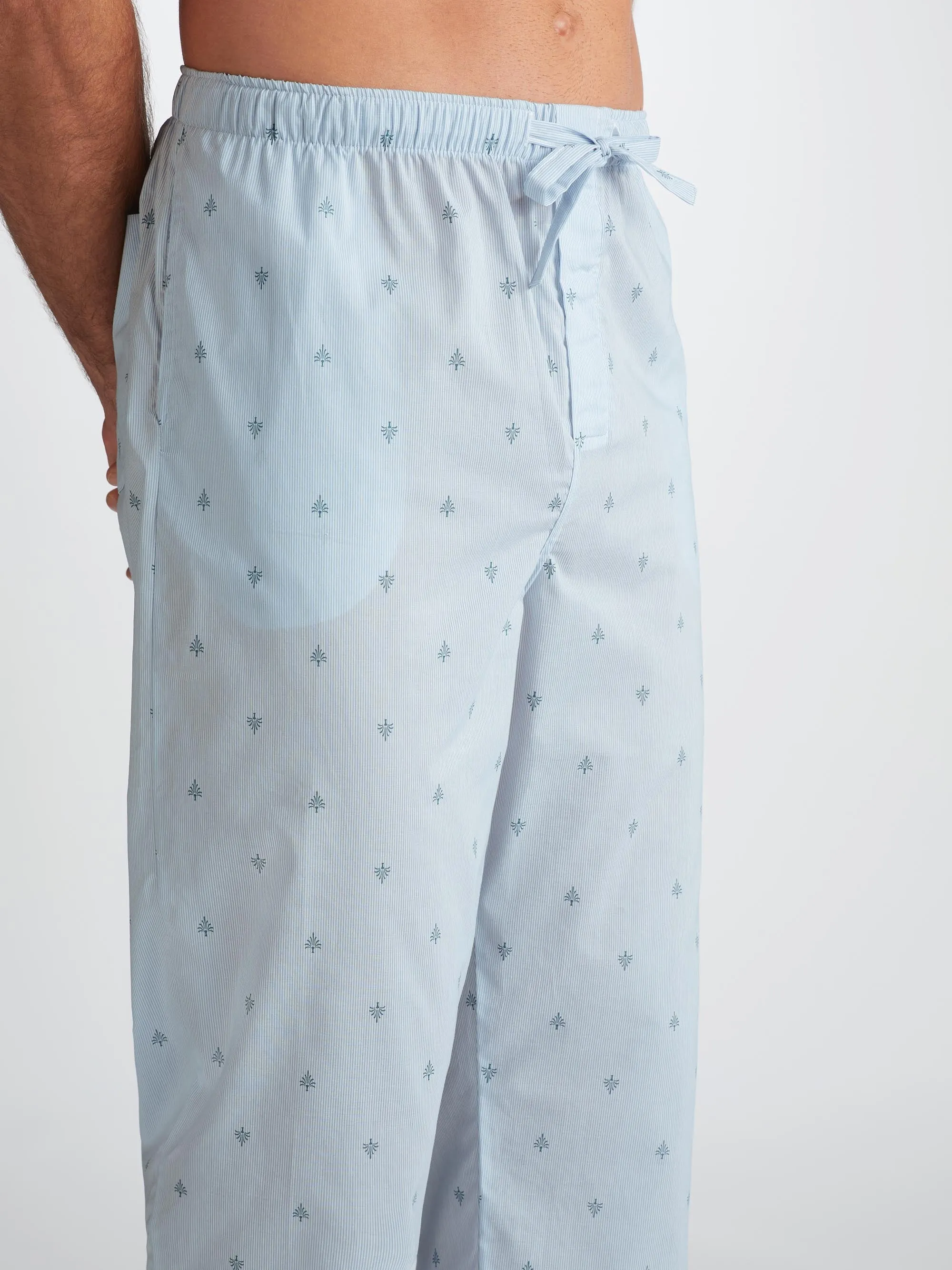 Men's Lounge Pants Nelson 100 Cotton Batiste Blue sold by Derek Rose product image thumbnail 5