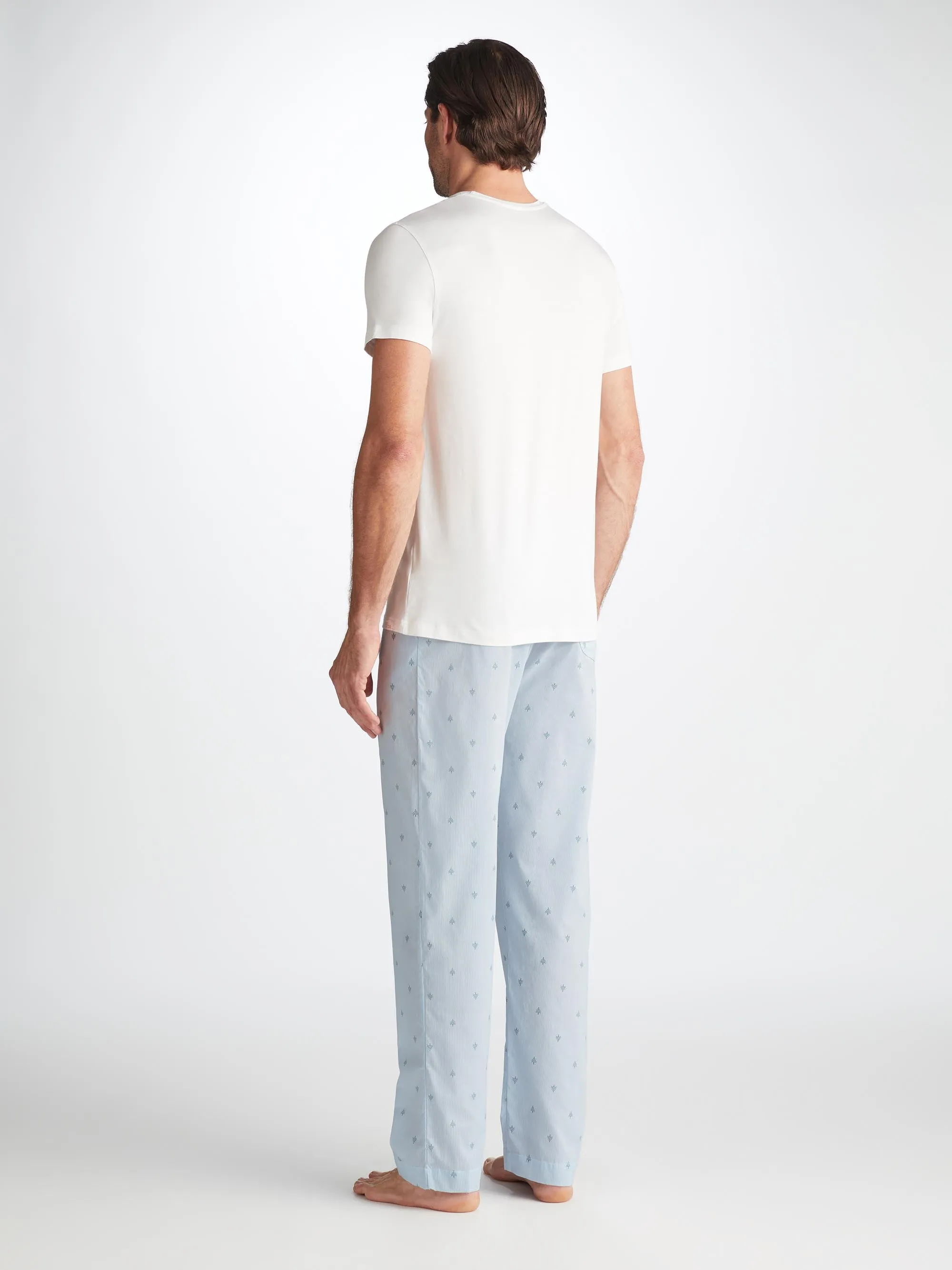 Men's Lounge Pants Nelson 100 Cotton Batiste Blue sold by Derek Rose product image thumbnail 4