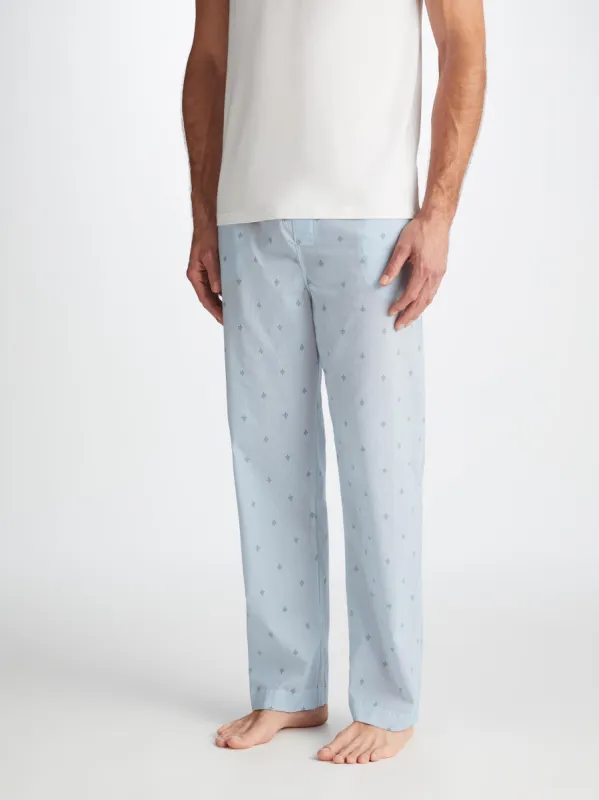 Men's Lounge Pants Nelson 100 Cotton Batiste Blue sold by Derek Rose