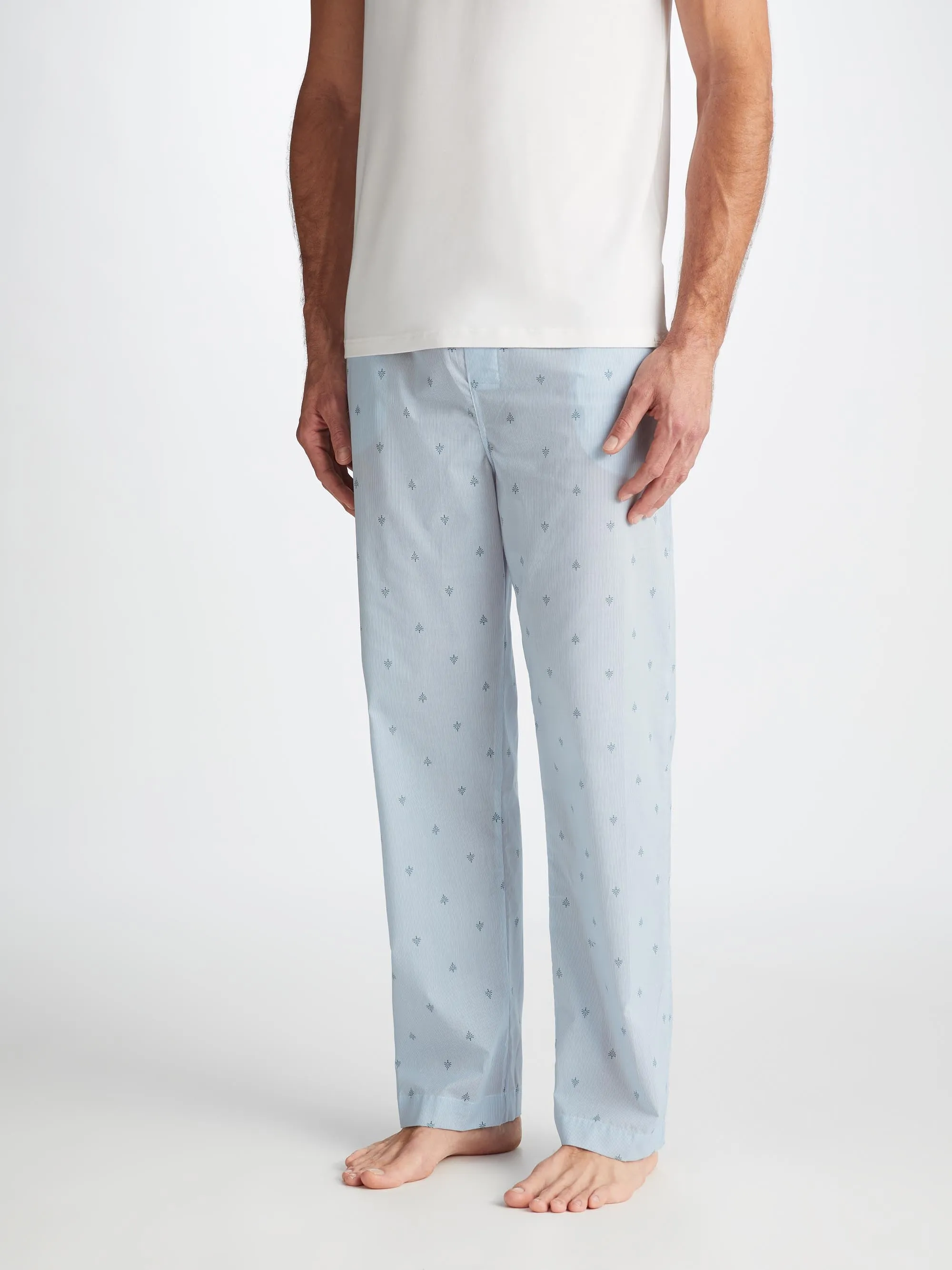 Men's Lounge Pants Nelson 100 Cotton Batiste Blue sold by Derek Rose