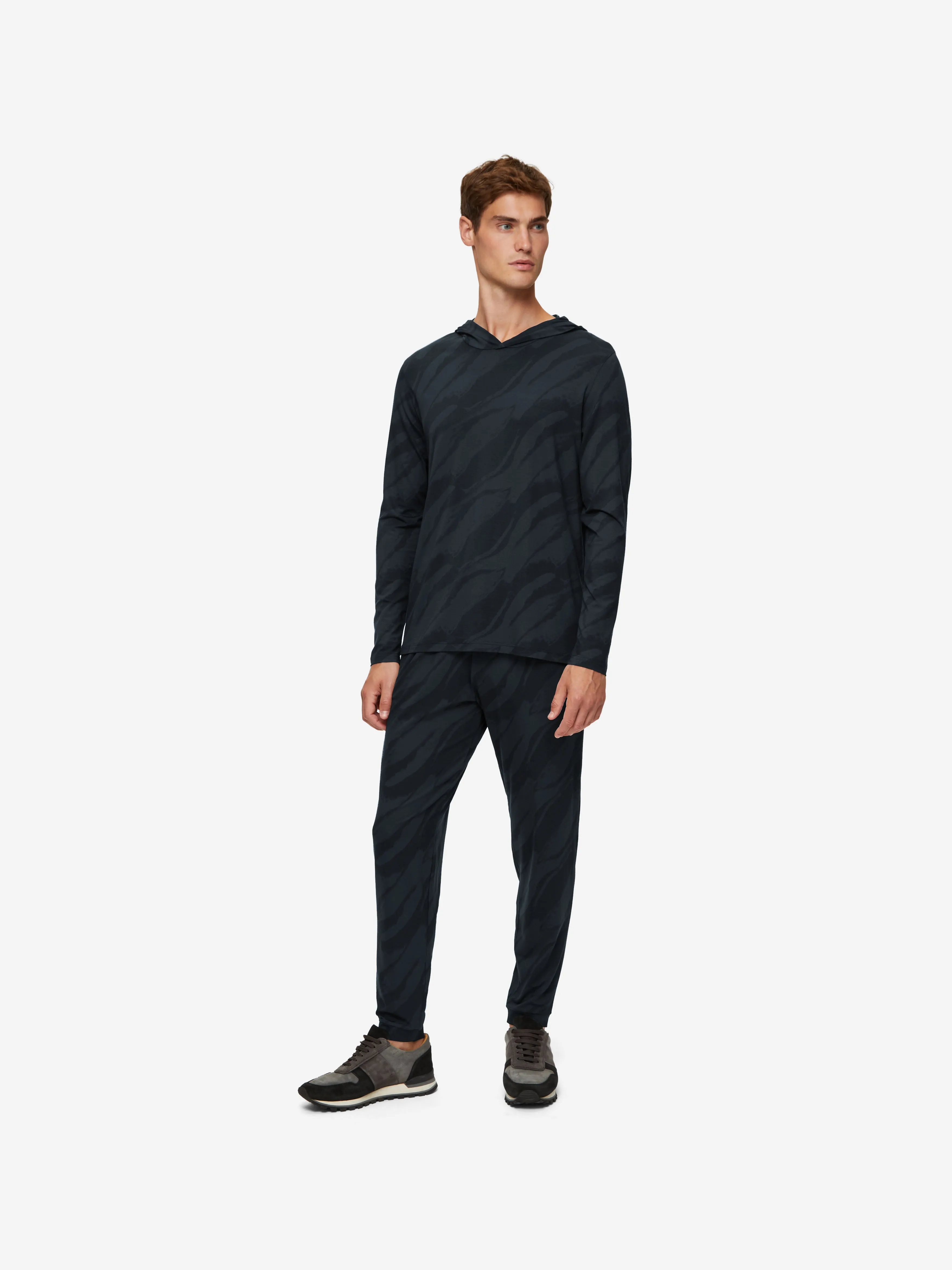 Men's Pullover Hoodie London 8 Micro Modal Black sold by Derek Rose product image thumbnail 3