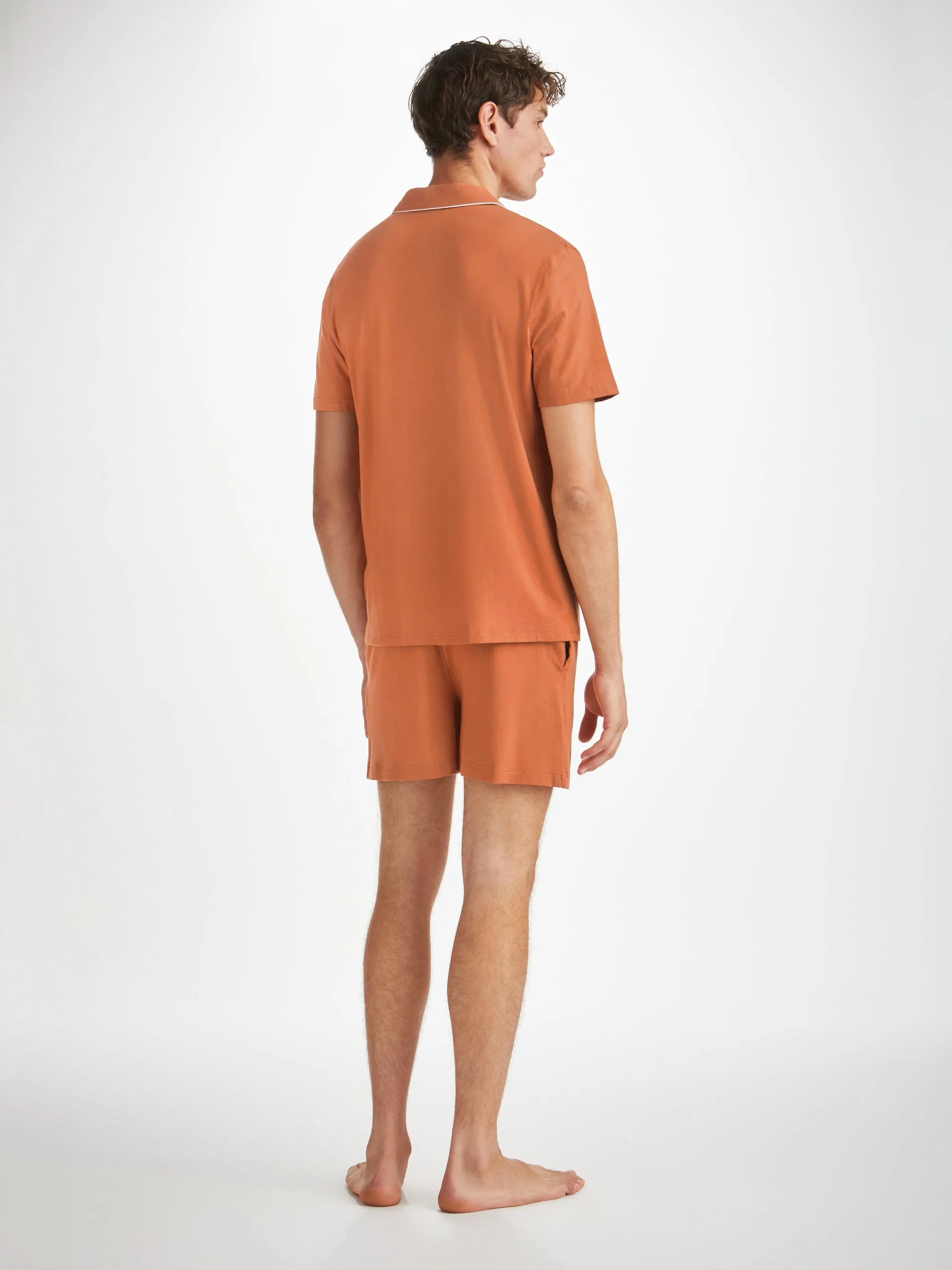Men's Short Pyjamas Basel Micro Modal Stretch Terracotta sold by Derek Rose product image thumbnail 4
