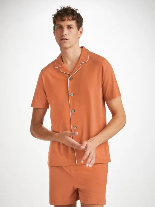 Men's Short Pyjamas Basel Micro Modal Stretch Terracotta sold by Derek Rose
