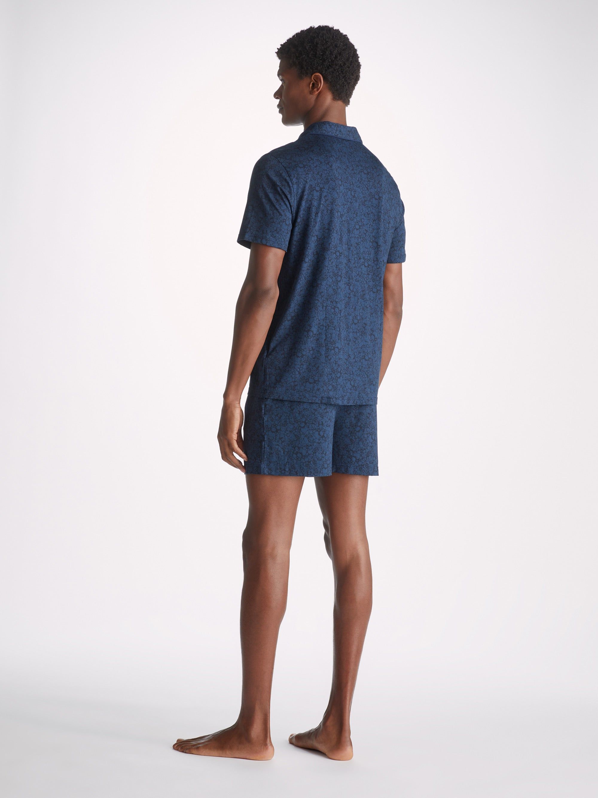 Men's Short Pyjamas London 10 Micro Modal Navy sold by Derek Rose product image thumbnail 4