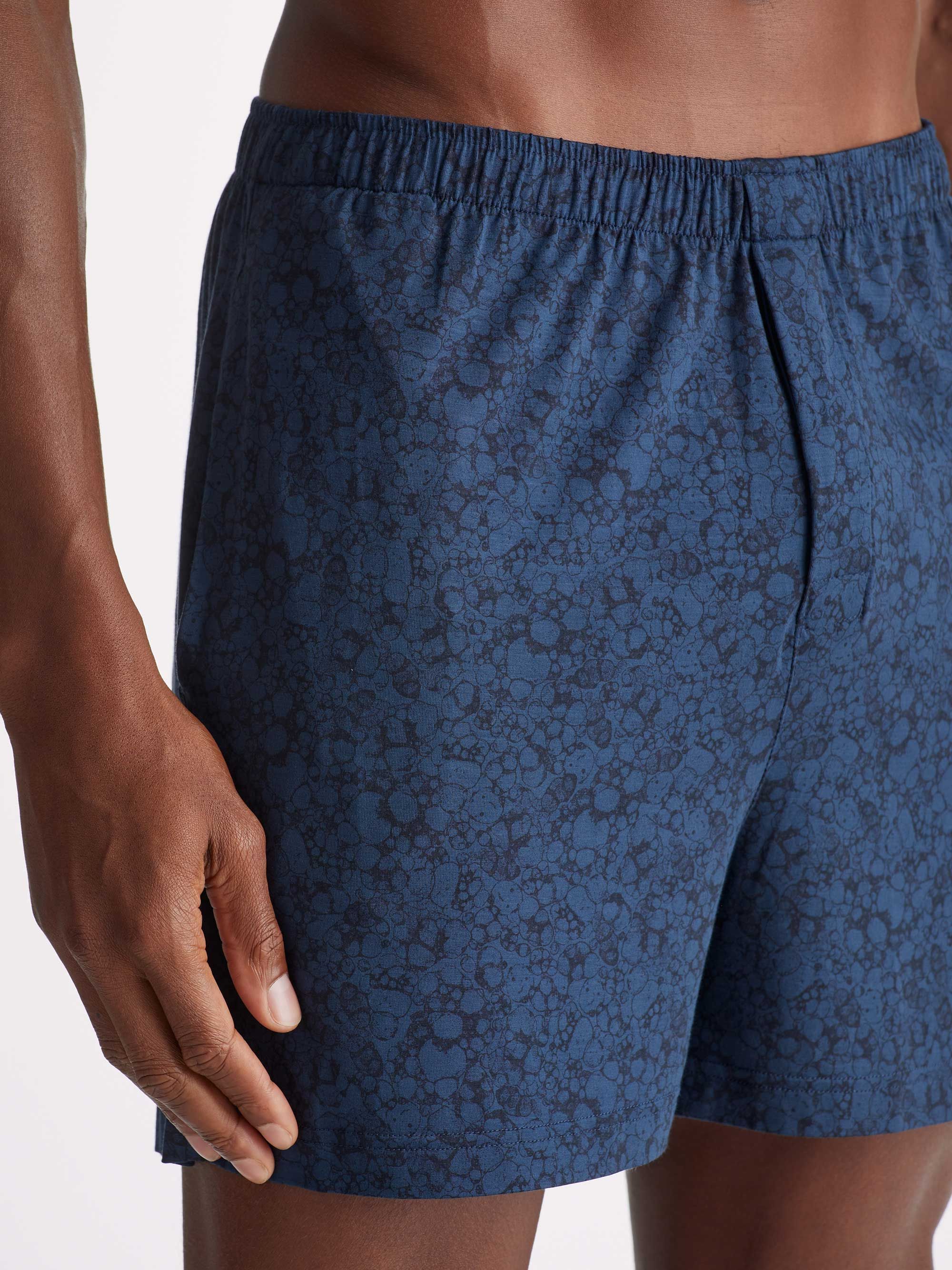 Men's Short Pyjamas London 10 Micro Modal Navy sold by Derek Rose product image thumbnail 5