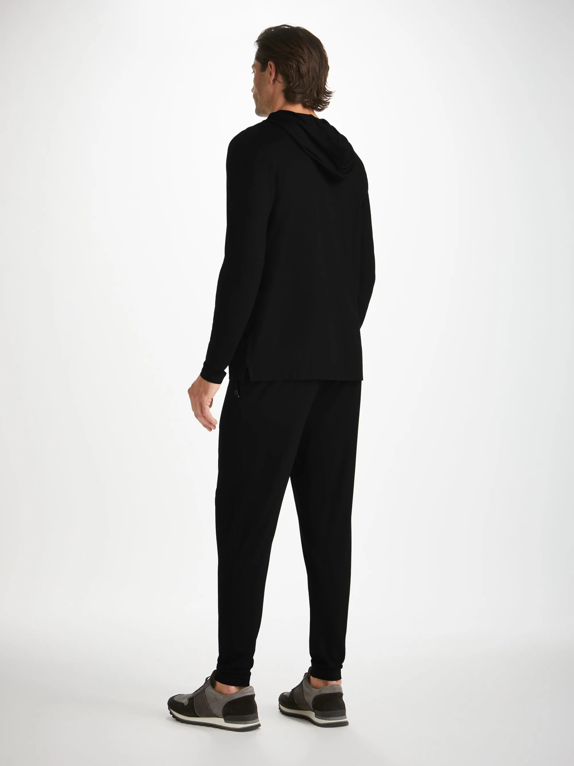 Men's Pullover Hoodie Basel Micro Modal Stretch Black sold by Derek Rose product image thumbnail 4