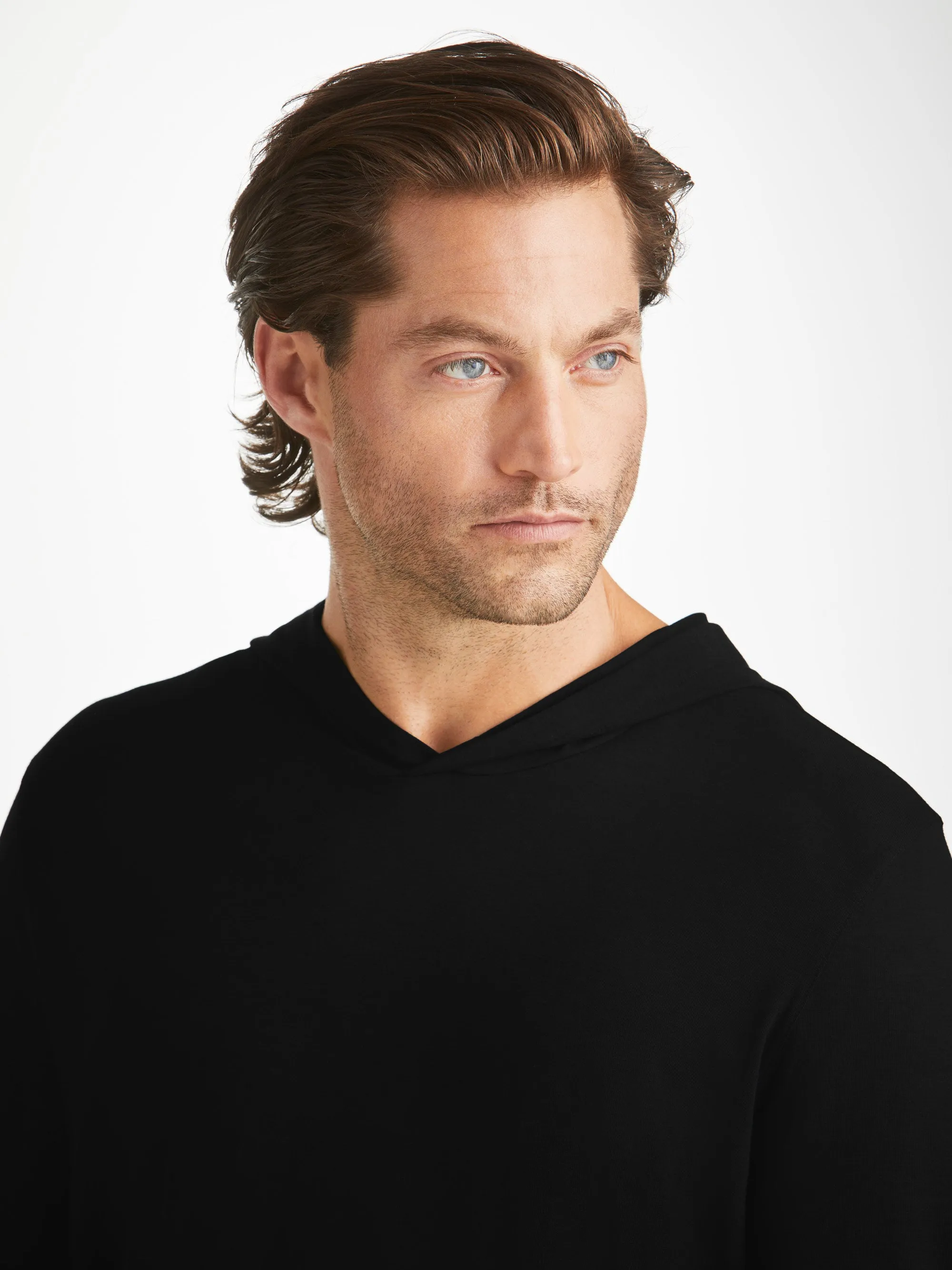 Men's Pullover Hoodie Basel Micro Modal Stretch Black sold by Derek Rose product image thumbnail 5