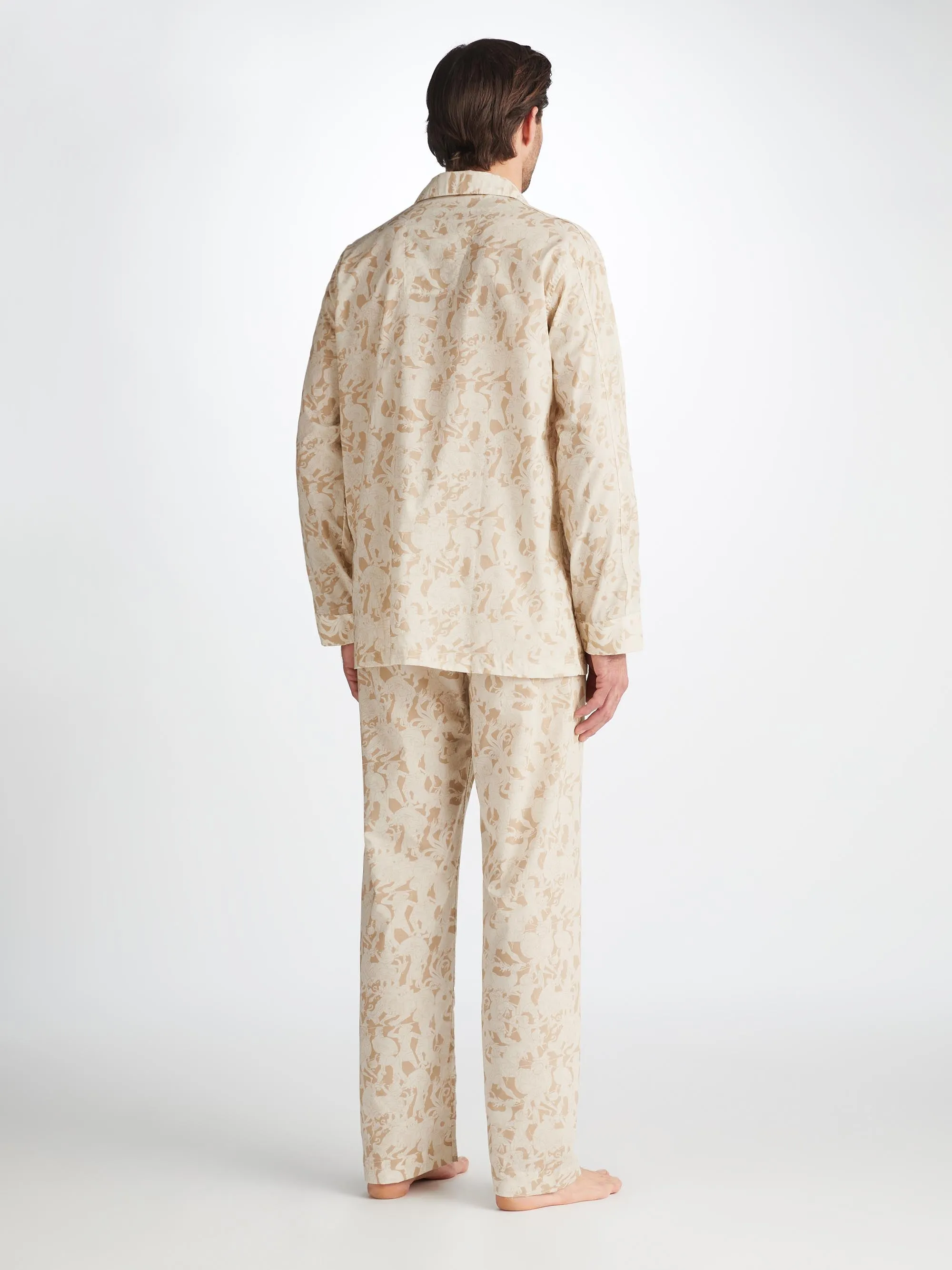 Men's Classic Fit Pajamas Ledbury 73 Cotton Batiste Sand sold by Derek Rose product image thumbnail 4