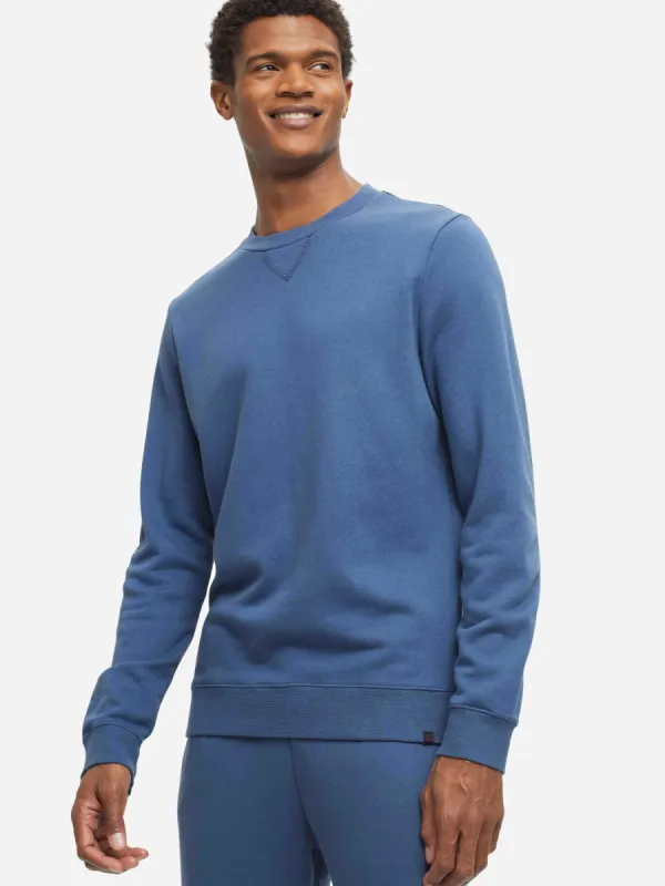 Men's Sweatshirt Quinn Cotton Modal Storm Blue sold by Derek Rose
