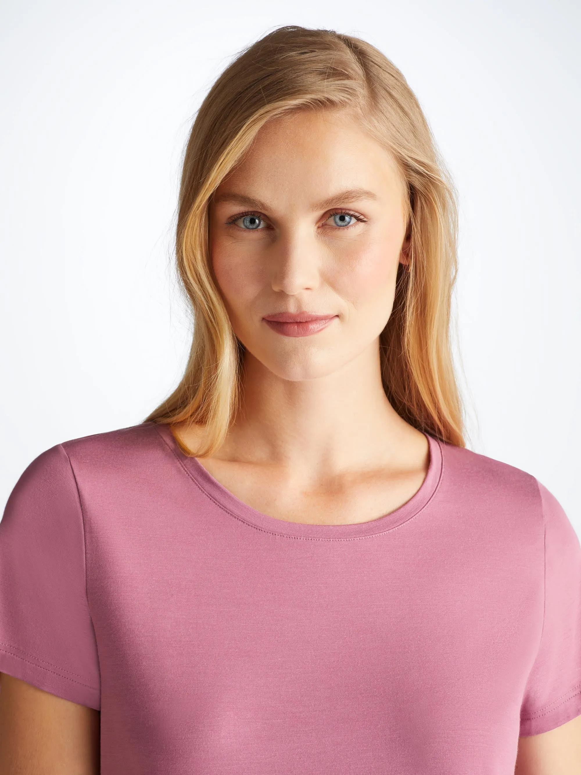 Women's T-Shirt Lara Micro Modal Stretch Orchid Purple sold by Derek Rose product image thumbnail 5