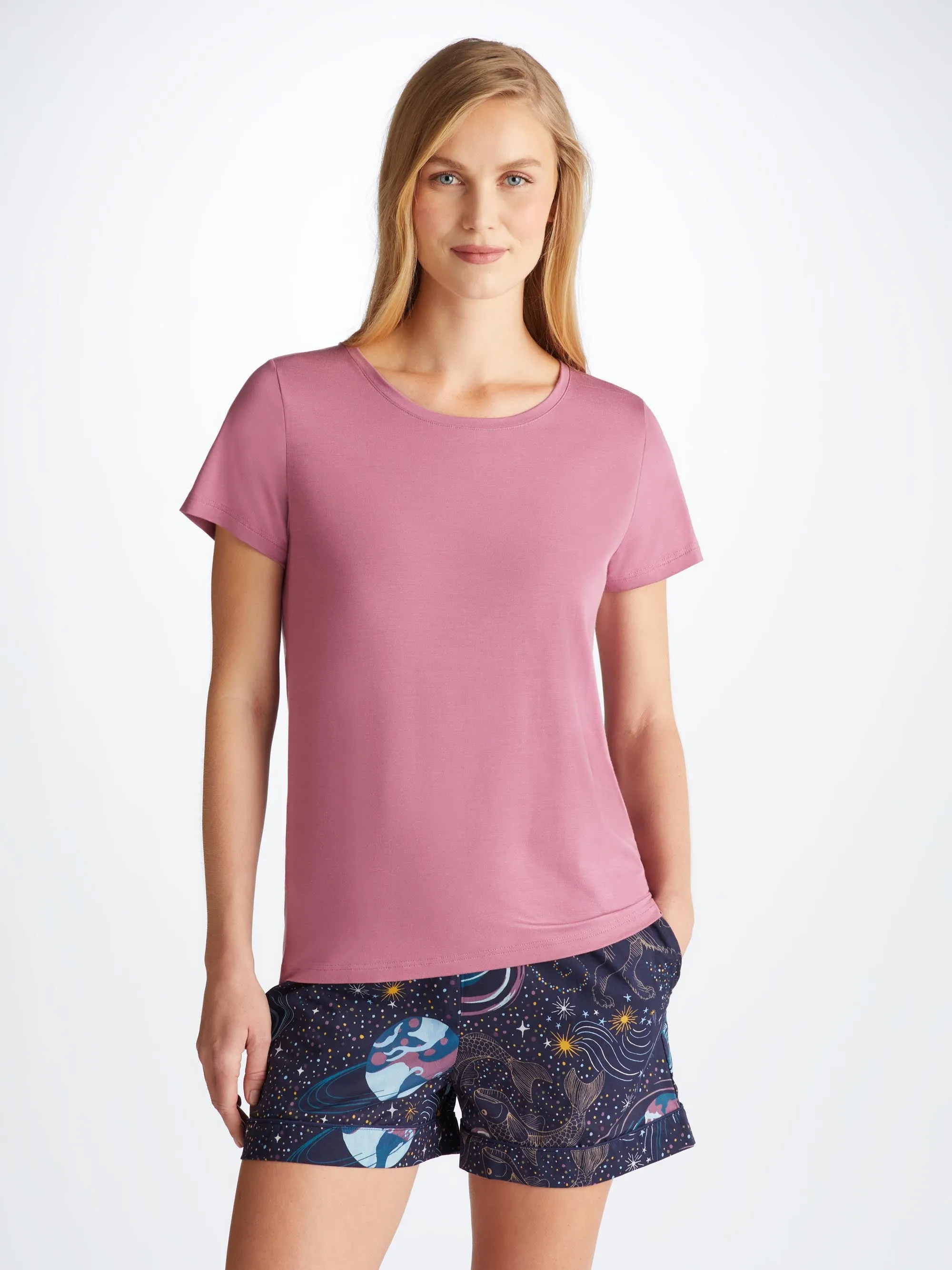 Women's T-Shirt Lara Micro Modal Stretch Orchid Purple sold by Derek Rose