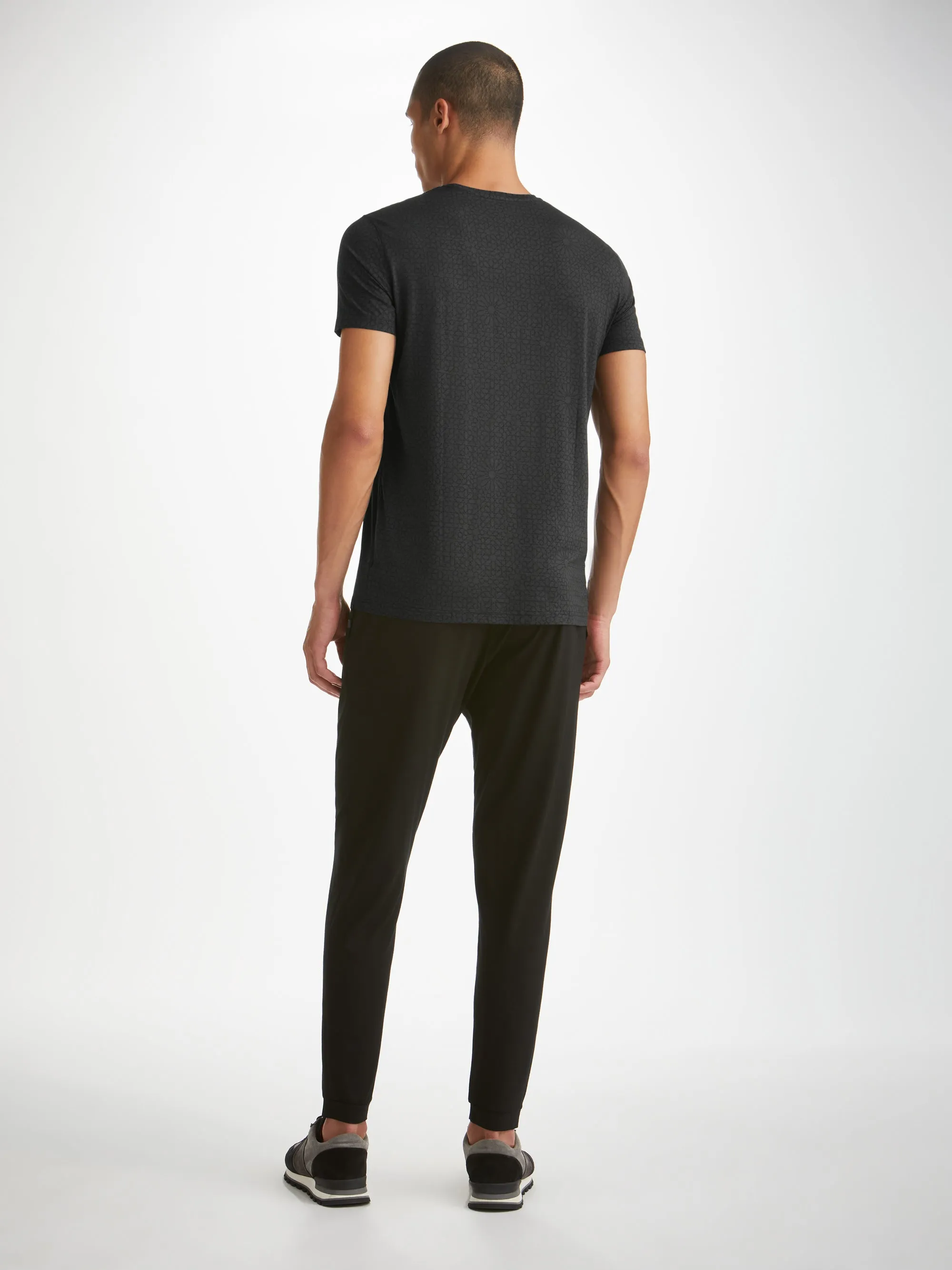 Men's T-Shirt London 12 Micro Modal Black sold by Derek Rose product image thumbnail 4