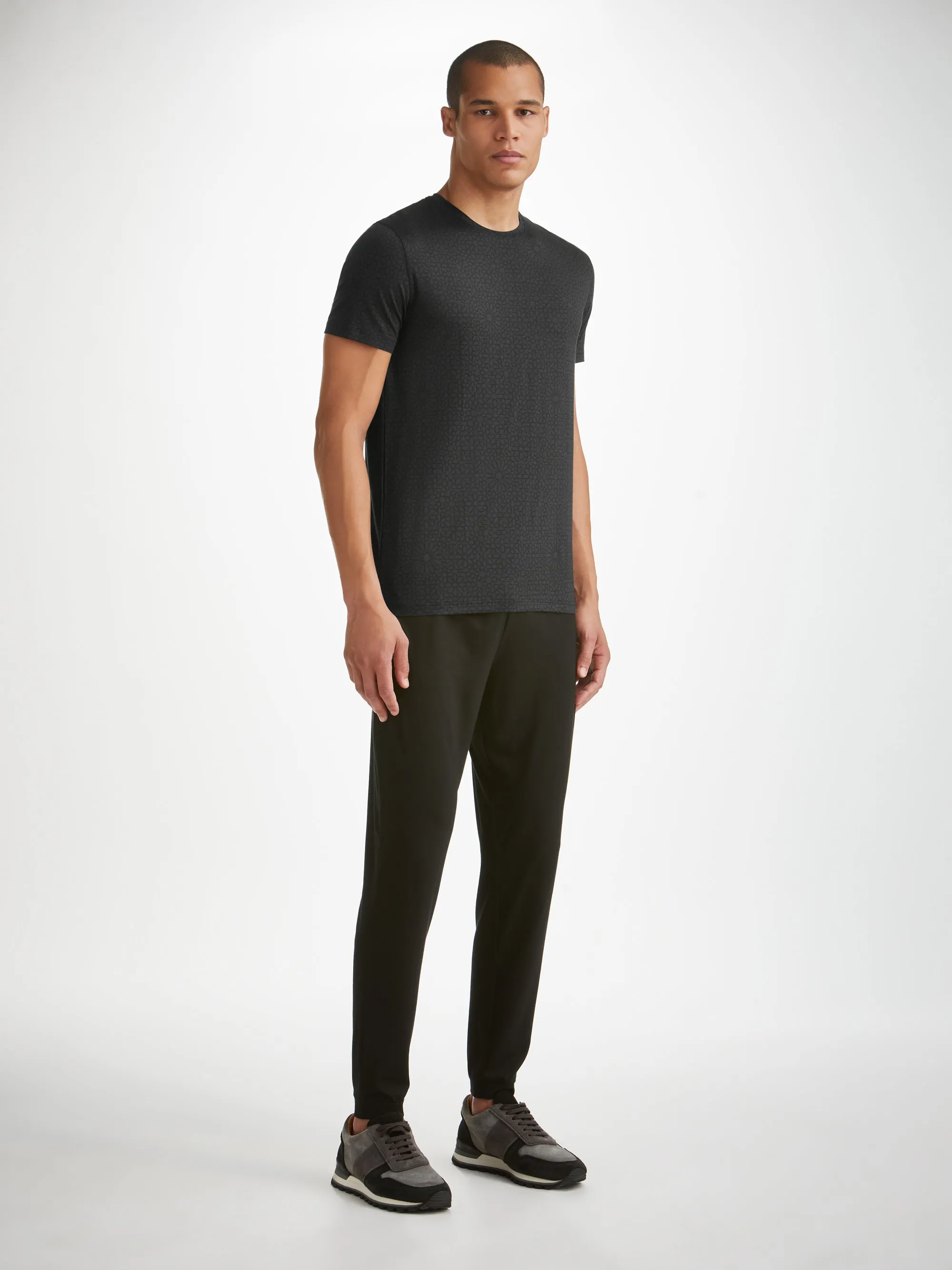 Men's T-Shirt London 12 Micro Modal Black sold by Derek Rose product image thumbnail 3