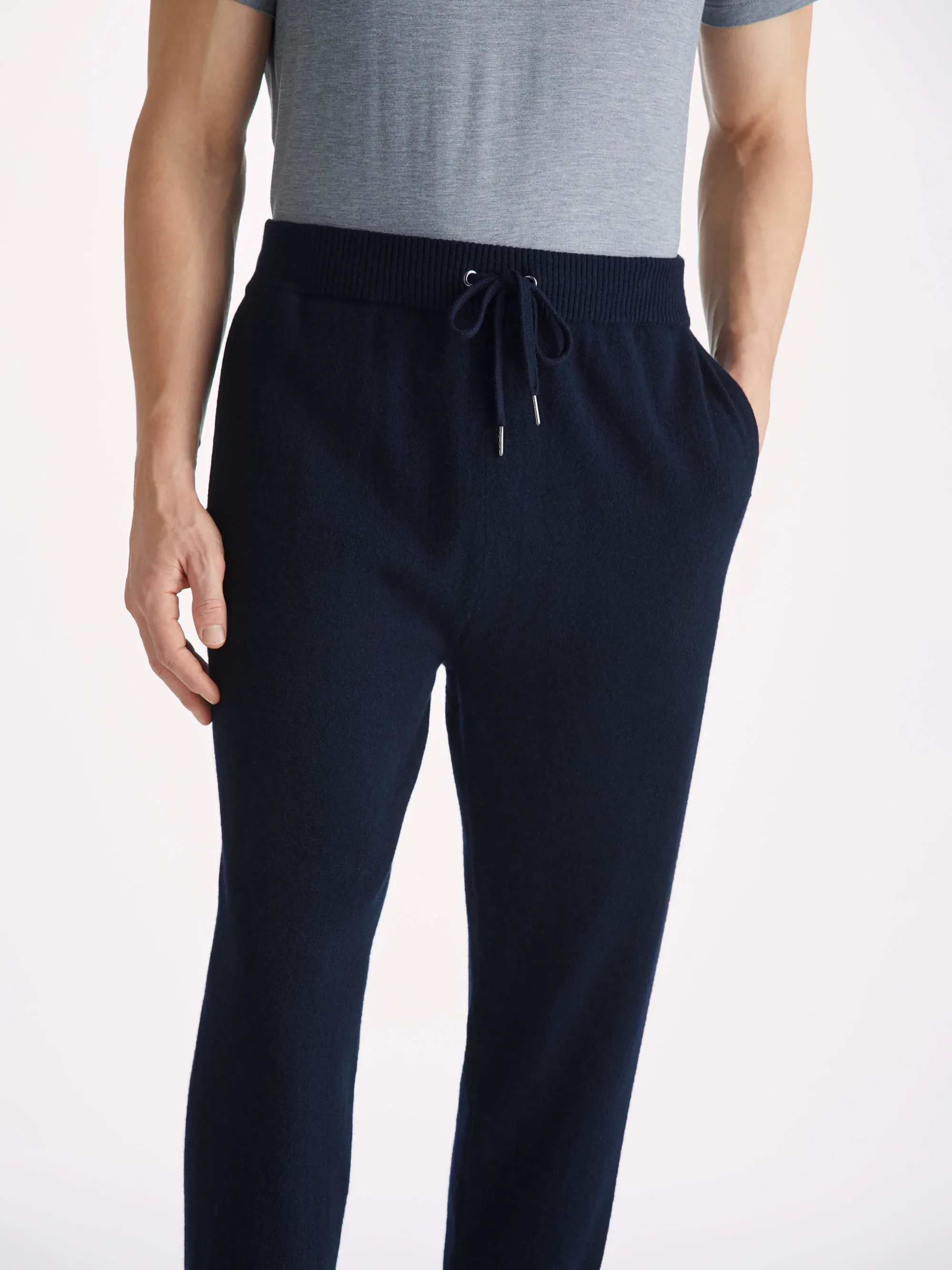 Men's Track Pants Finley Cashmere Navy sold by Derek Rose product image thumbnail 5