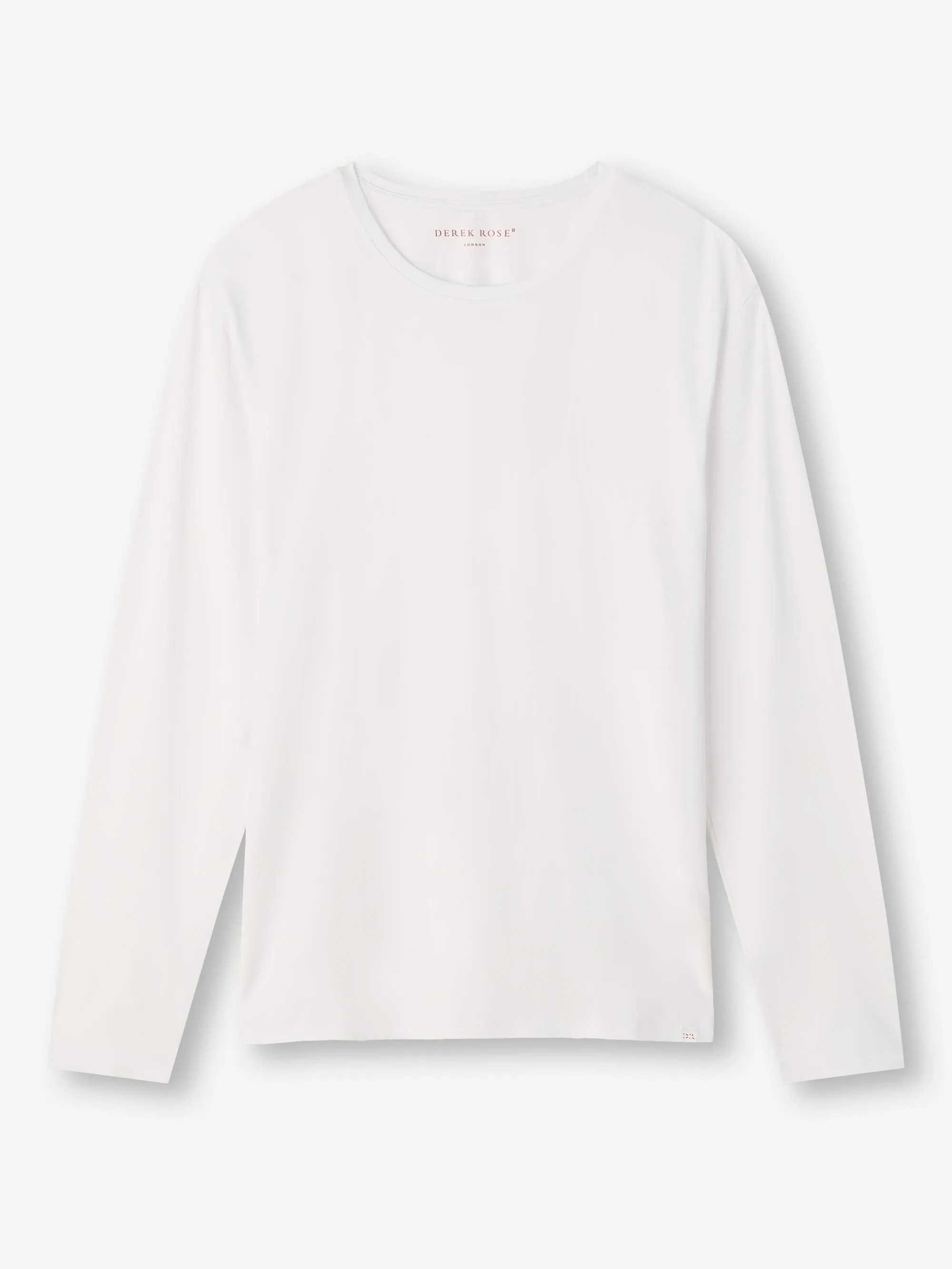 Men's Long Sleeve T-Shirt Basel Micro Modal Stretch White sold by Derek Rose product image thumbnail 2