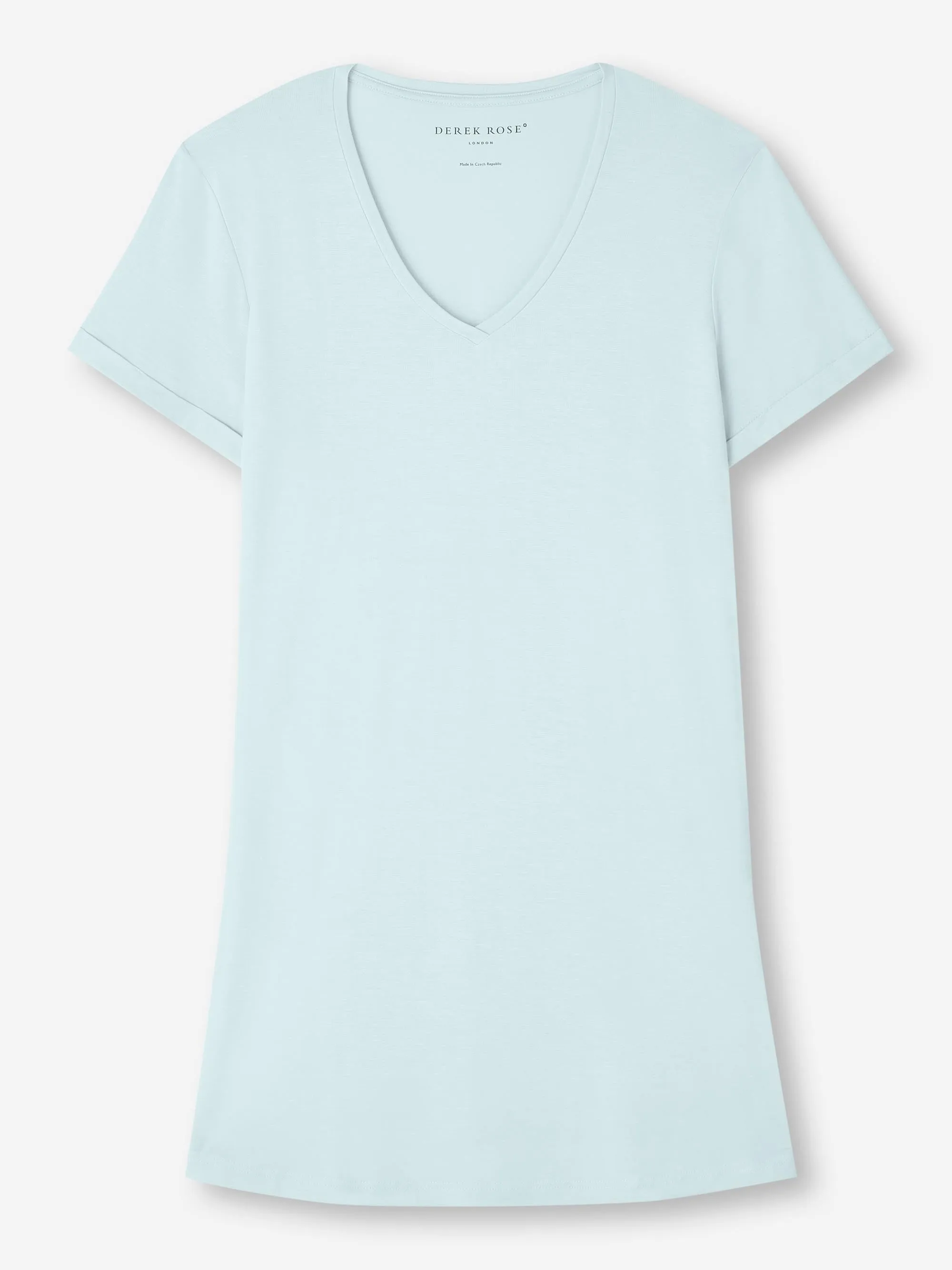 Women's V-Neck Sleep T-Shirt Lara Micro Modal Stretch Ice Blue sold by Derek Rose product image thumbnail 2