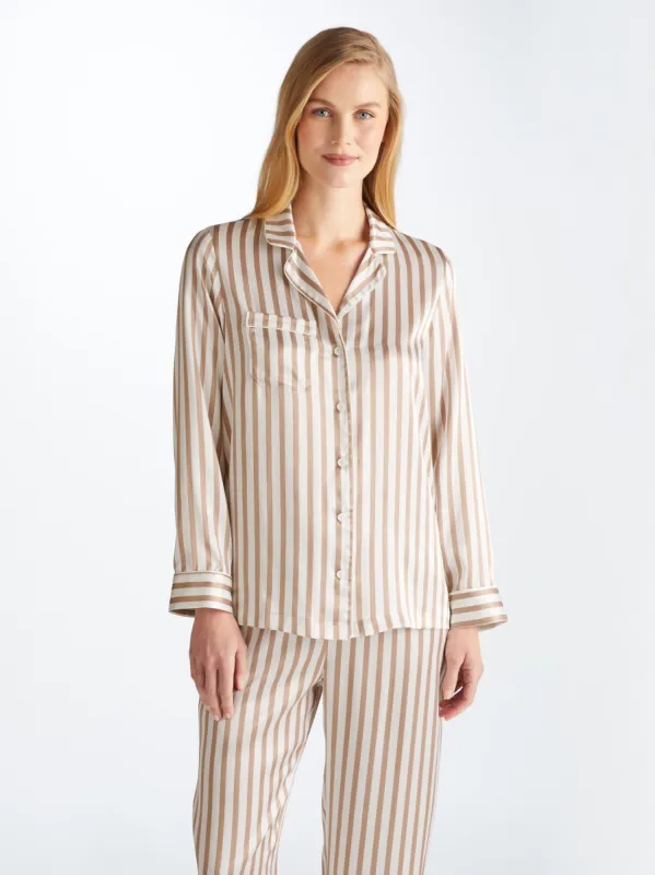 Women's Pajamas Brindisi 110 Silk Satin Gold sold by Derek Rose