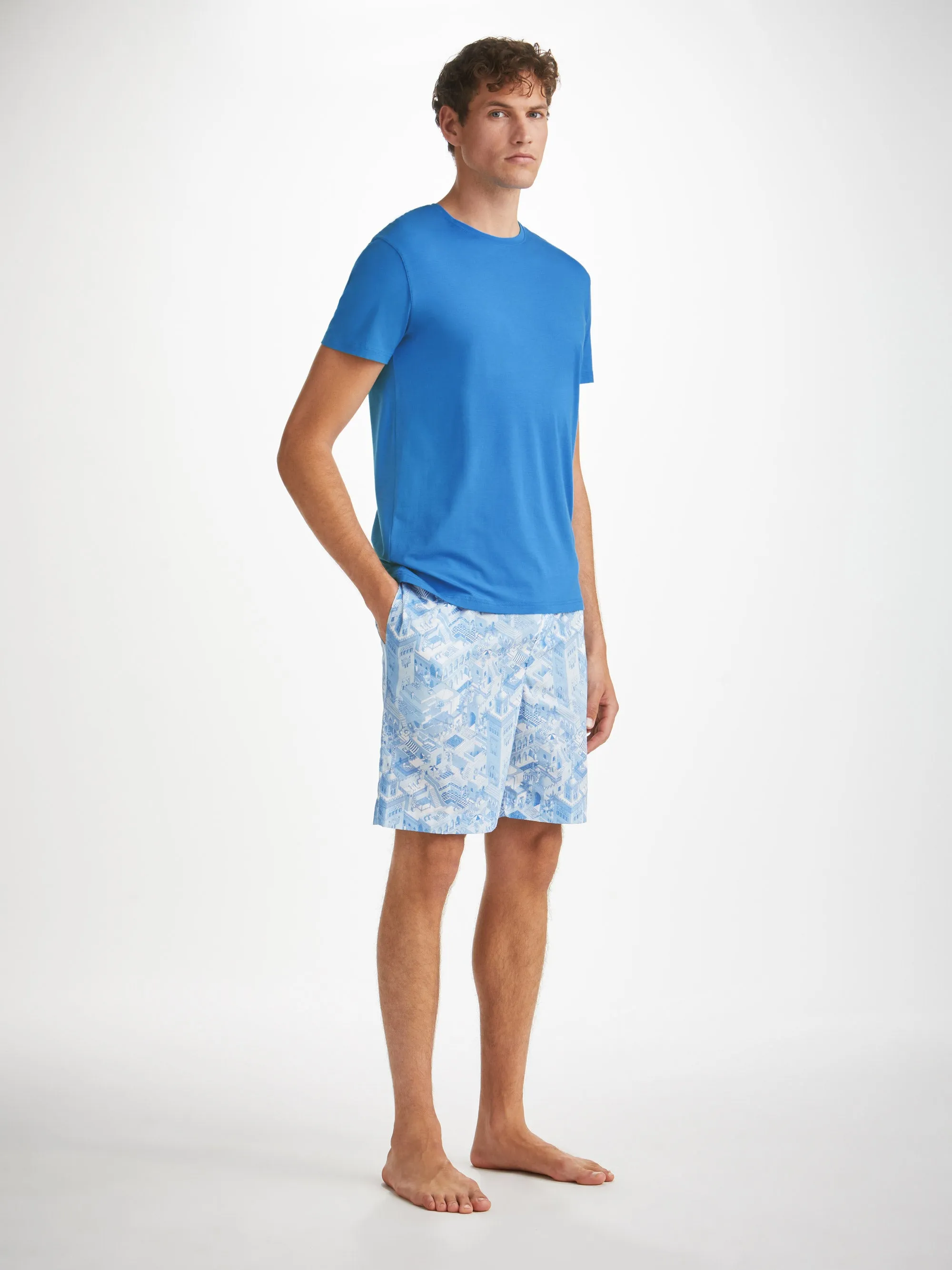 Men's T-Shirt Basel Micro Modal Stretch Azure Blue sold by Derek Rose product image thumbnail 3