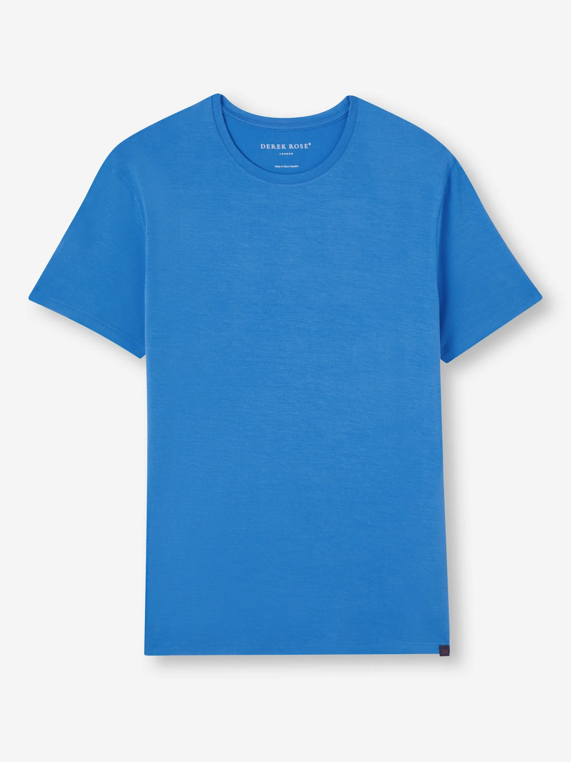 Men's T-Shirt Basel Micro Modal Stretch Azure Blue sold by Derek Rose product image thumbnail 2