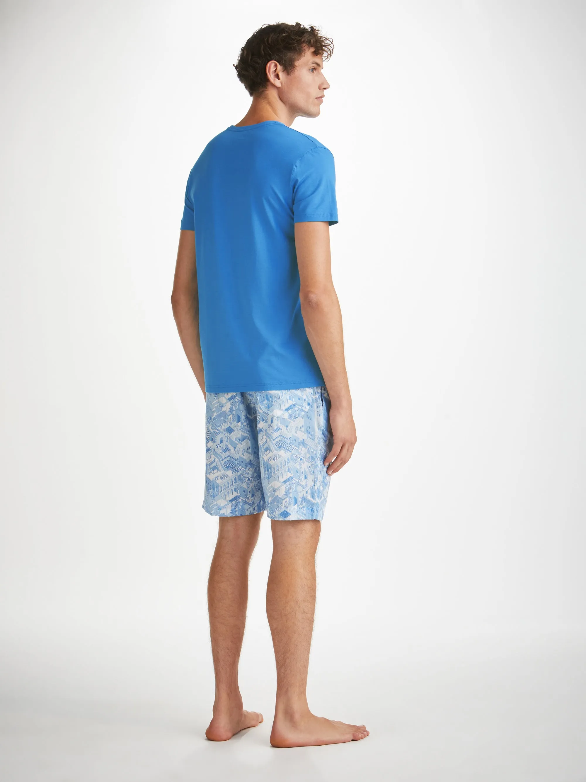 Men's T-Shirt Basel Micro Modal Stretch Azure Blue sold by Derek Rose product image thumbnail 4