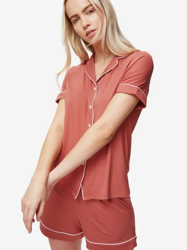 Women's Short Pyjamas Lara Micro Modal Stretch Soft Cedar sold by Derek Rose
