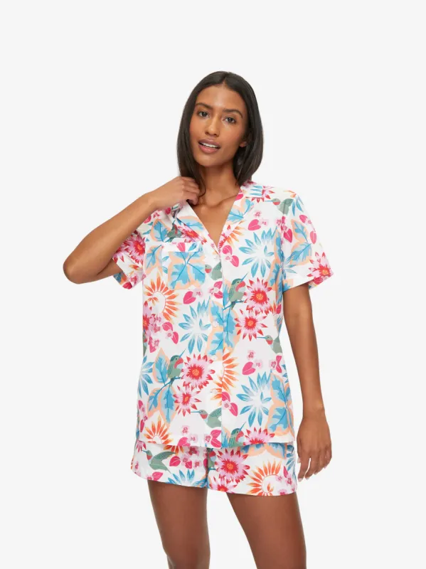 Women's Short Pyjamas Ledbury 60  Cotton Batiste White sold by Derek Rose