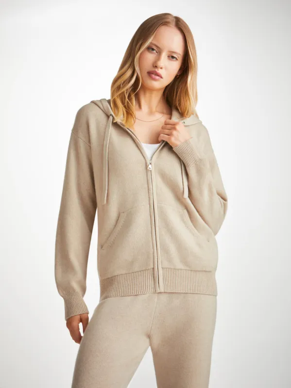 Women's Hoodie Daphne Cashmere Fawn sold by Derek Rose