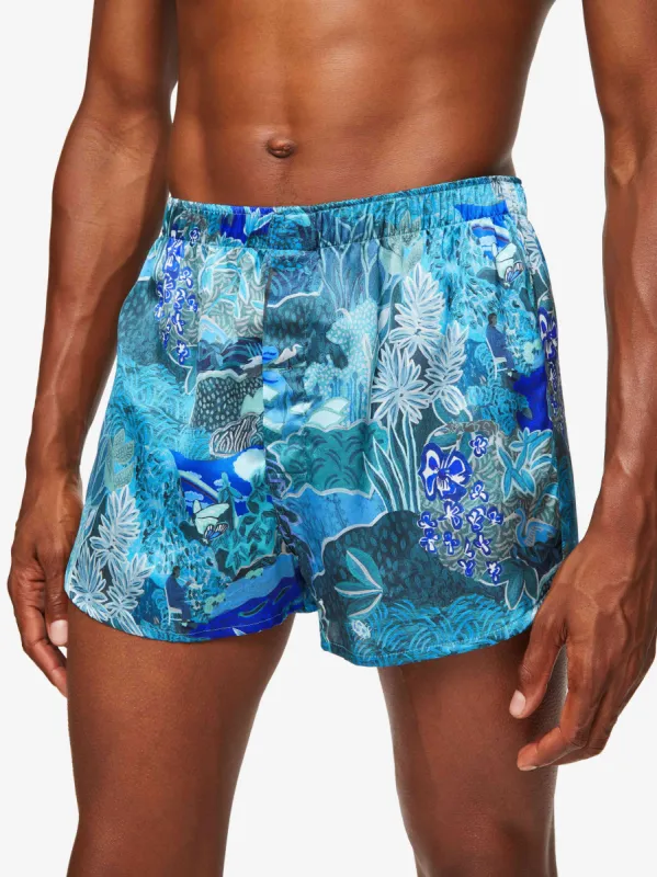 Men's Modern Fit Boxers Brindisi 86 Silk Satin Multi sold by Derek Rose