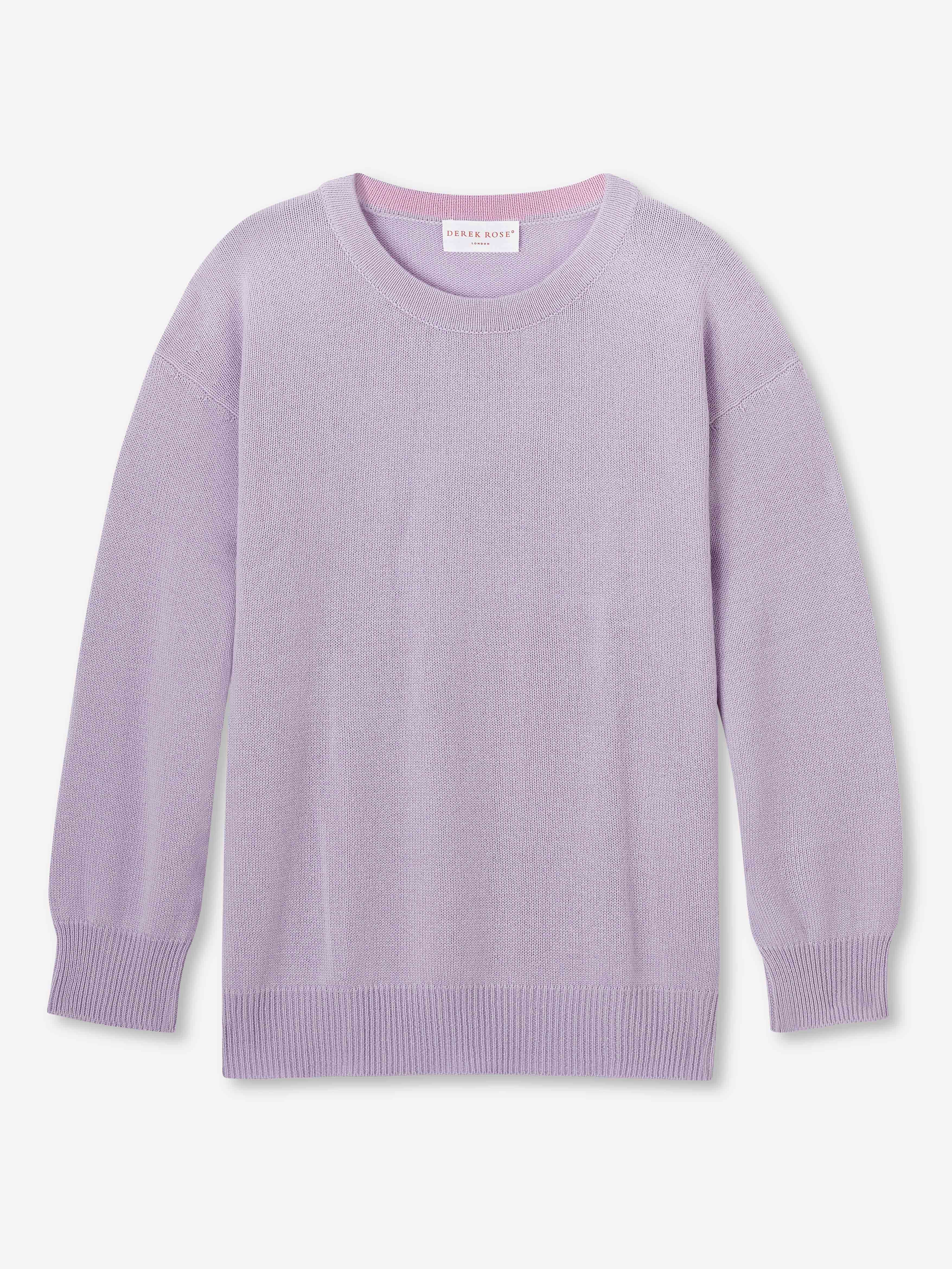 Women's Relaxed Sweater Daphne Cashmere Lilac sold by Derek Rose product image thumbnail 2