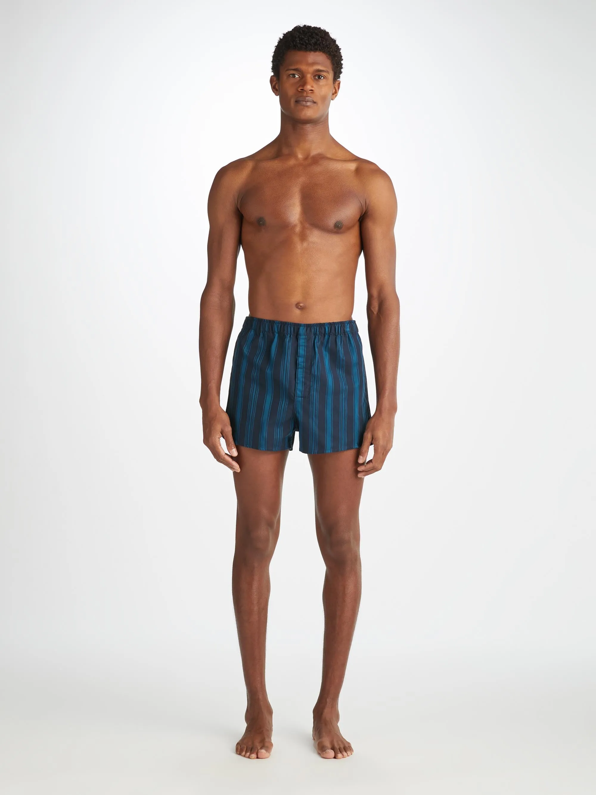 Men's Modern Fit Boxers Royal 222 Cotton Navy sold by Derek Rose product image thumbnail 3