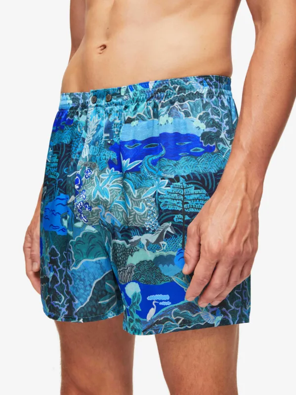 Men's Classic Fit Boxers Brindisi 86 Silk Satin Multi sold by Derek Rose