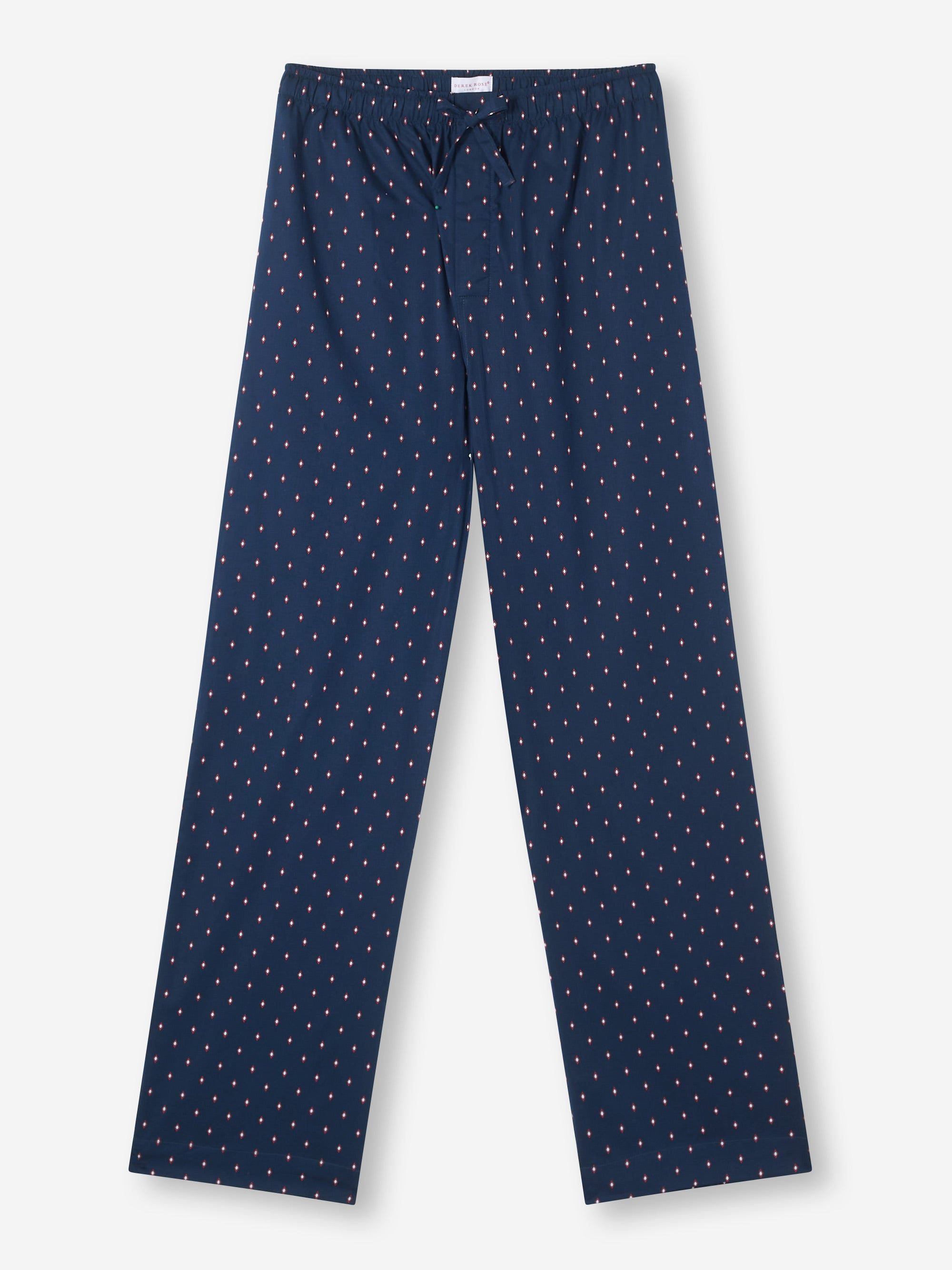 Men's Lounge Trousers Nelson 96 Cotton Batiste Navy sold by Derek Rose product image thumbnail 2