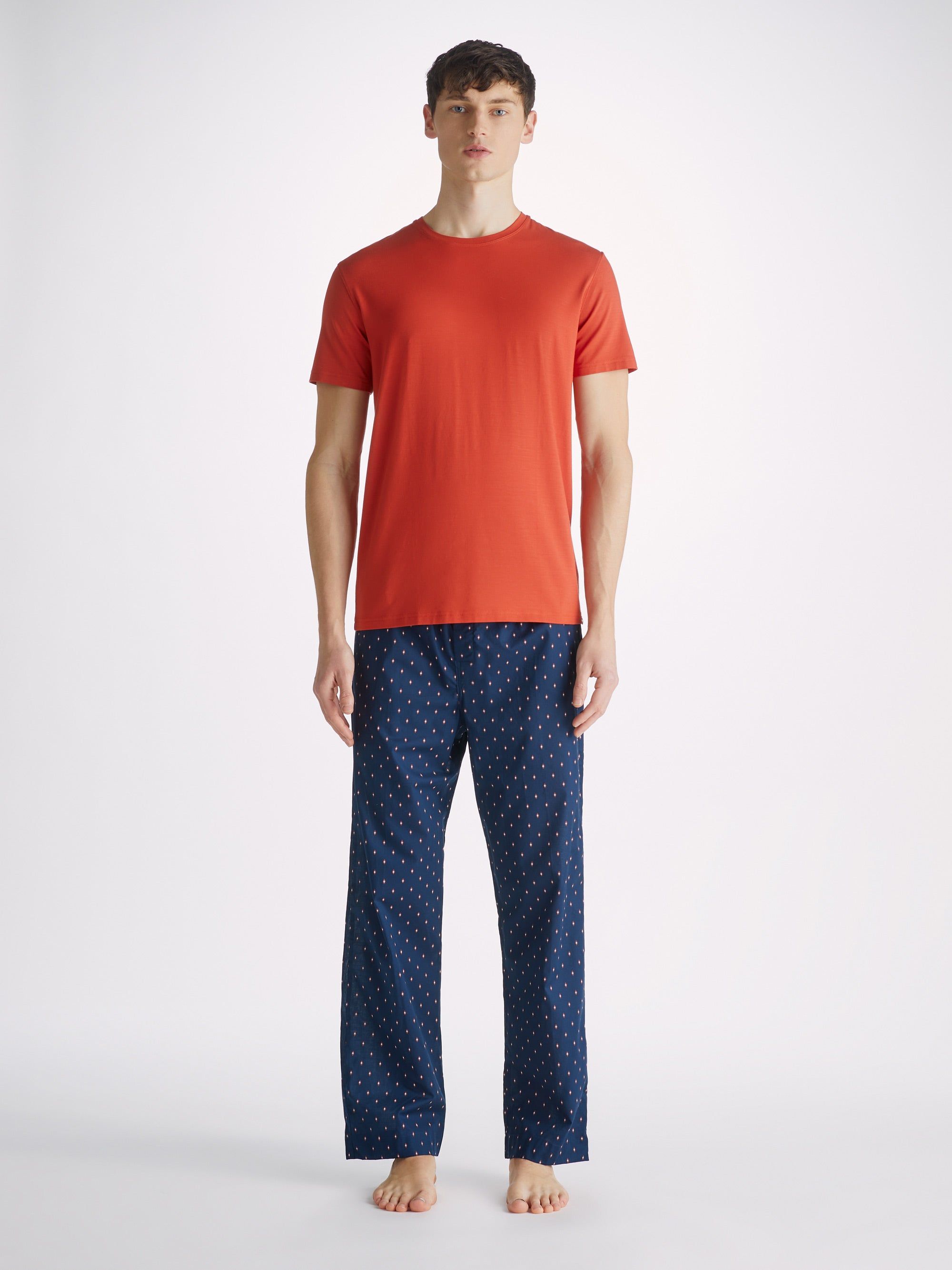 Men's Lounge Trousers Nelson 96 Cotton Batiste Navy sold by Derek Rose product image thumbnail 3