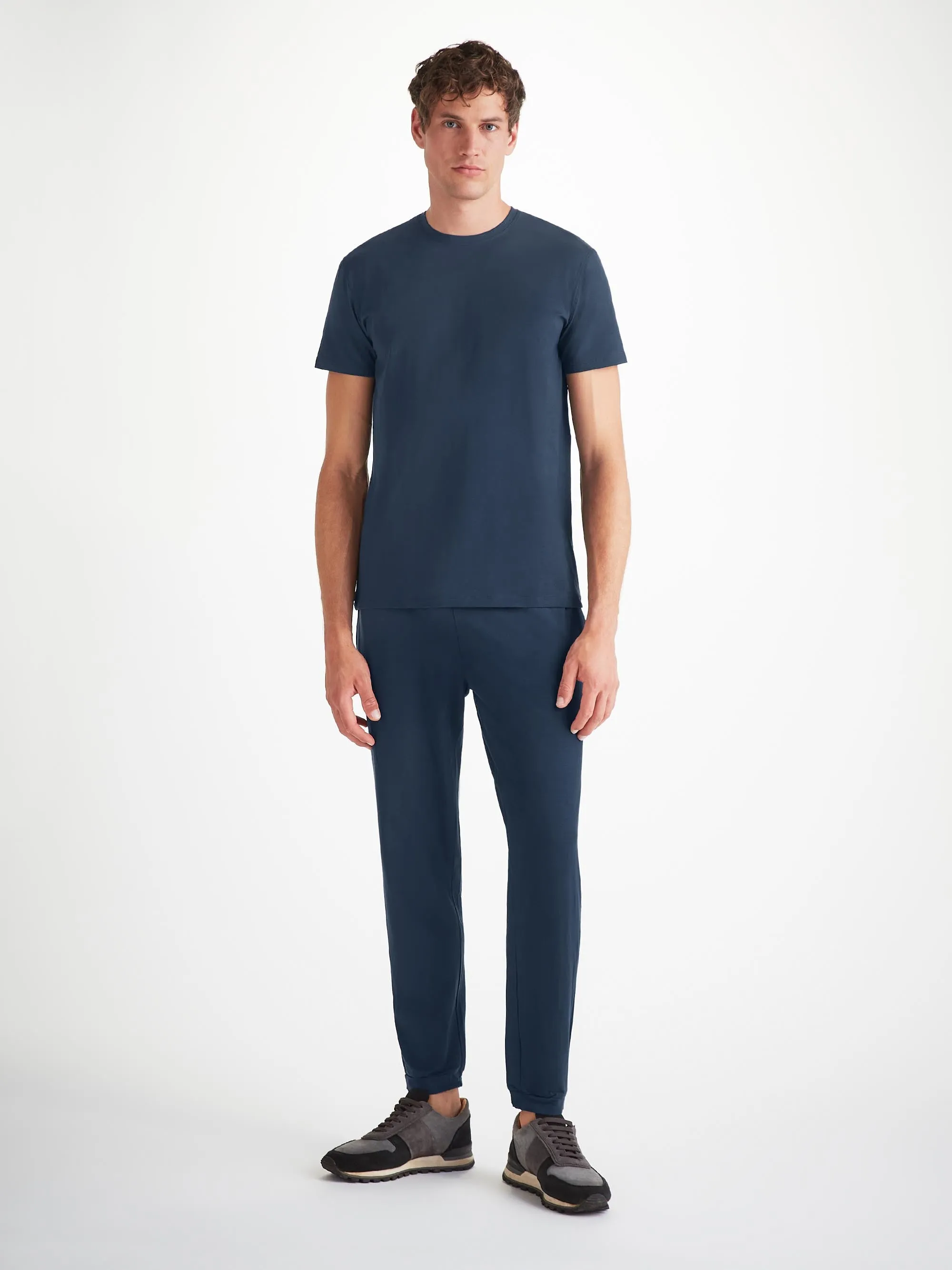 Men's T-Shirt Basel Micro Modal Stretch Navy sold by Derek Rose product image thumbnail 3