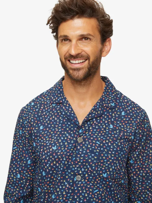 Men's Modern Fit Pyjamas Ledbury 58 Cotton Batiste Multi sold by Derek Rose