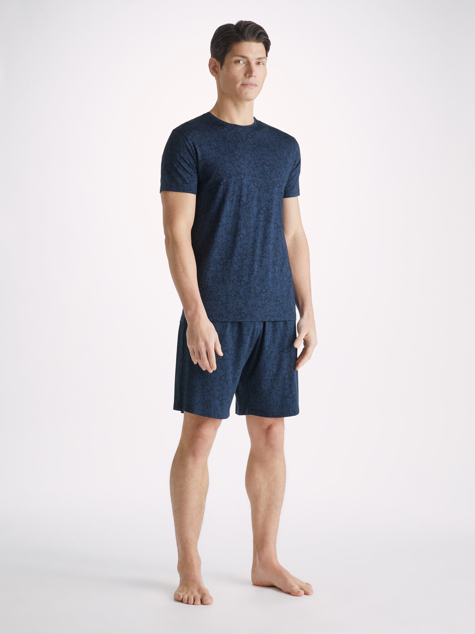 Men's T-Shirt London 10 Micro Modal Navy sold by Derek Rose product image thumbnail 3