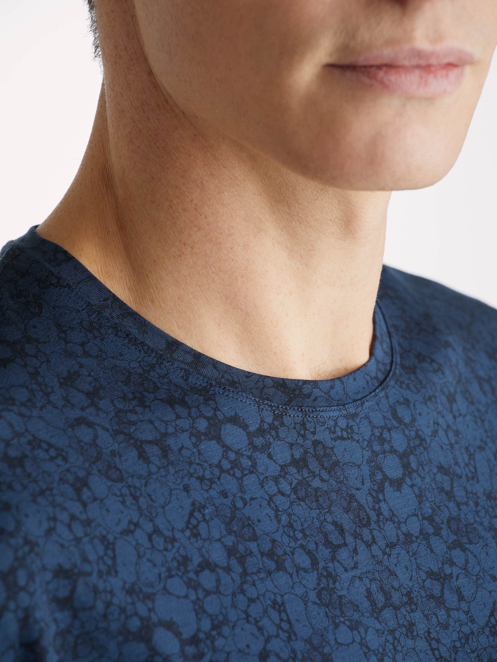 Men's T-Shirt London 10 Micro Modal Navy sold by Derek Rose product image thumbnail 5