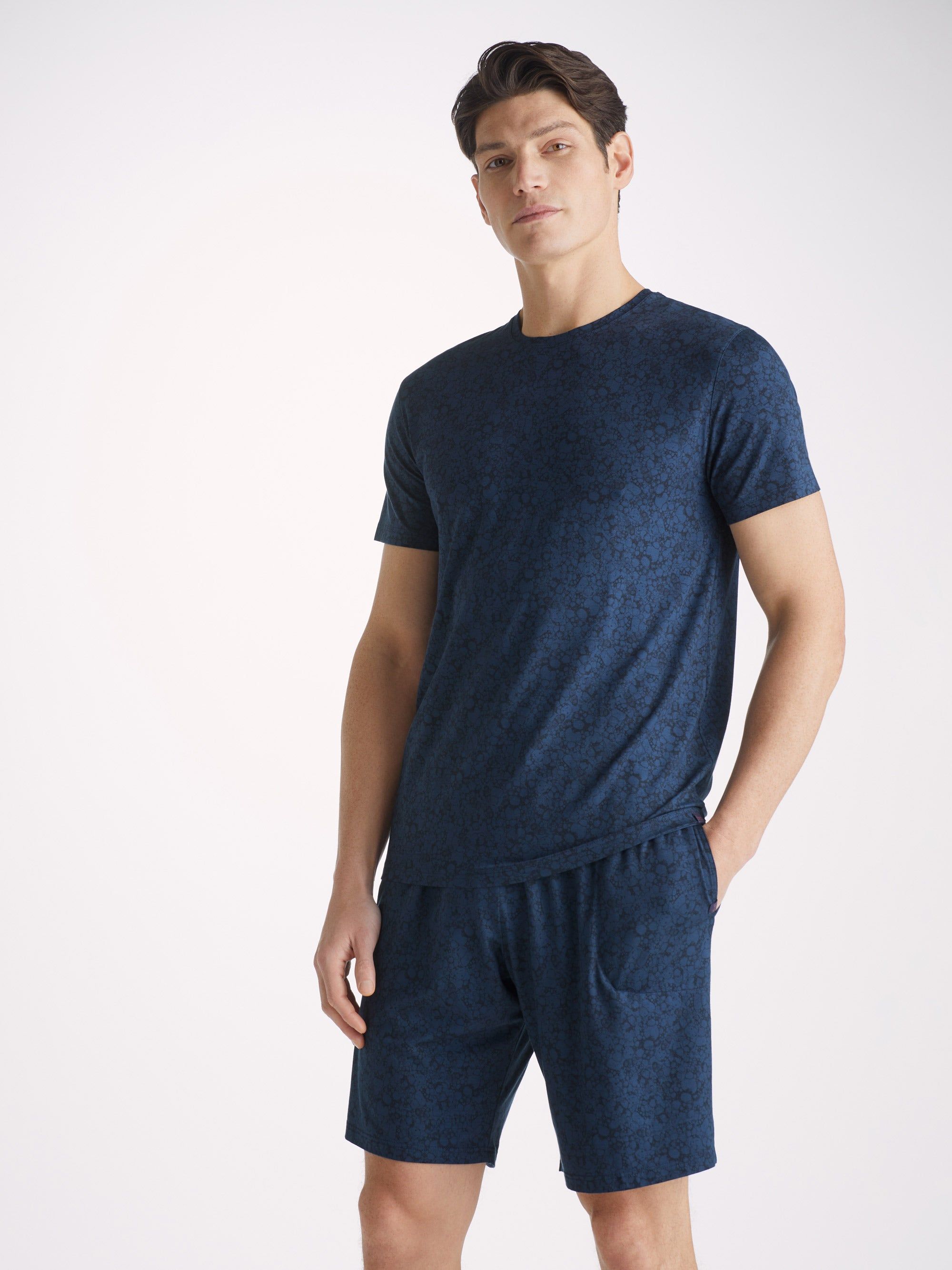 Men's T-Shirt London 10 Micro Modal Navy sold by Derek Rose