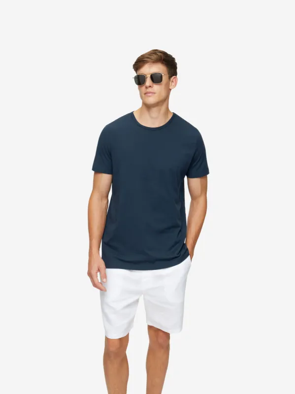 Men's T-Shirt Riley Pima Cotton Navy sold by Derek Rose