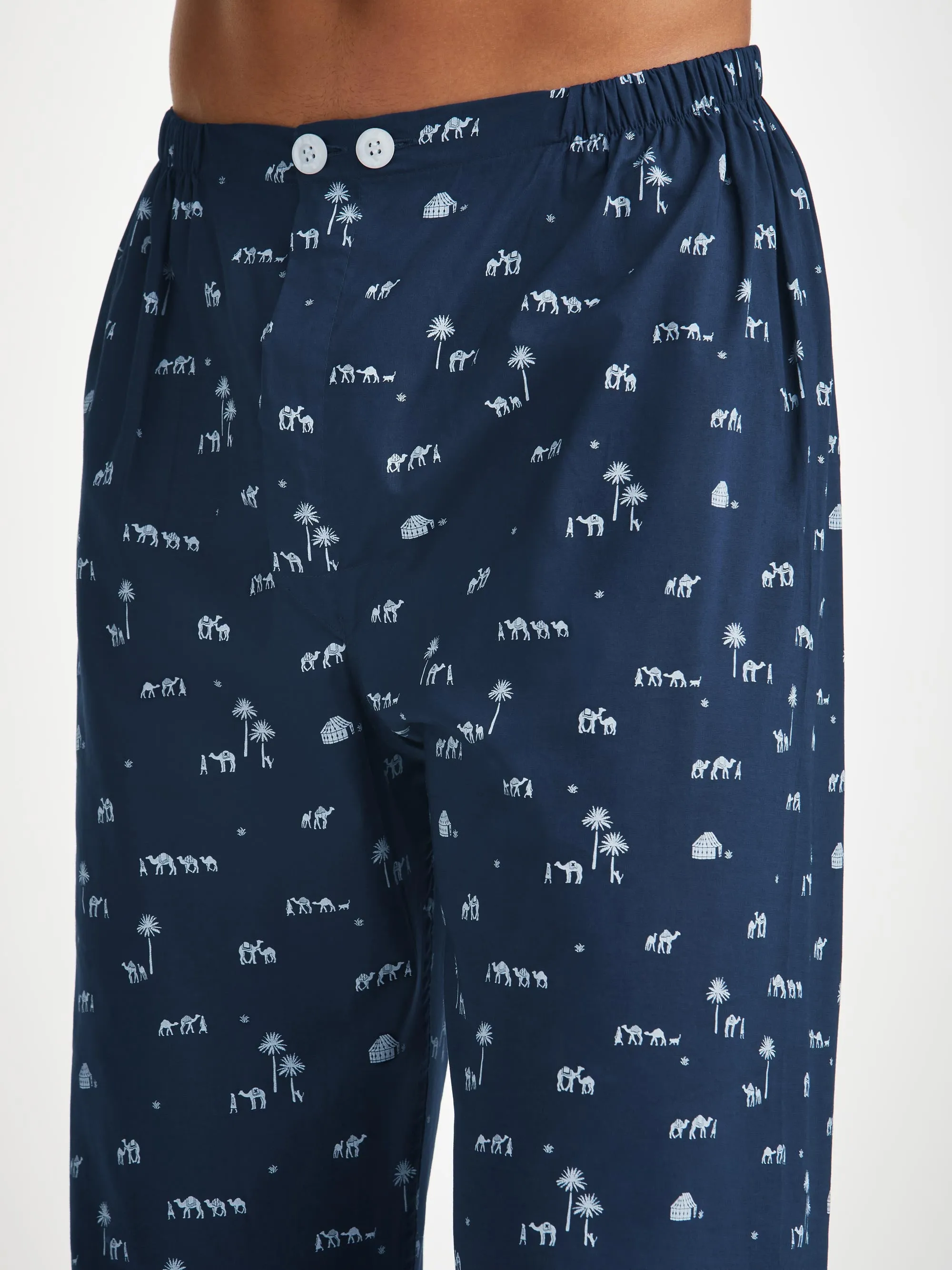 Men's Classic Fit Pyjamas Nelson 99 Cotton Batiste Navy sold by Derek Rose product image thumbnail 5