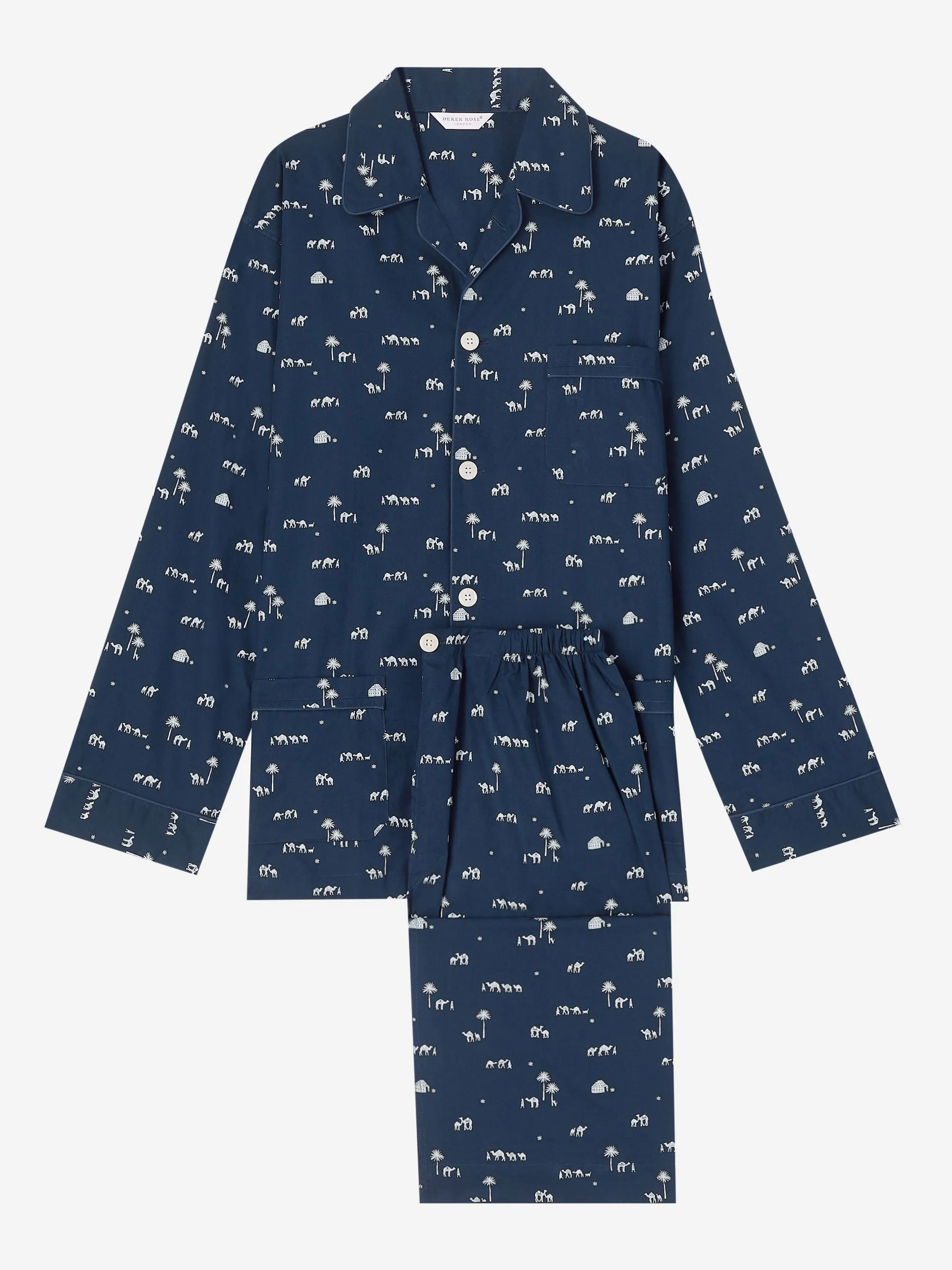 Men's Classic Fit Pyjamas Nelson 99 Cotton Batiste Navy sold by Derek Rose product image thumbnail 2