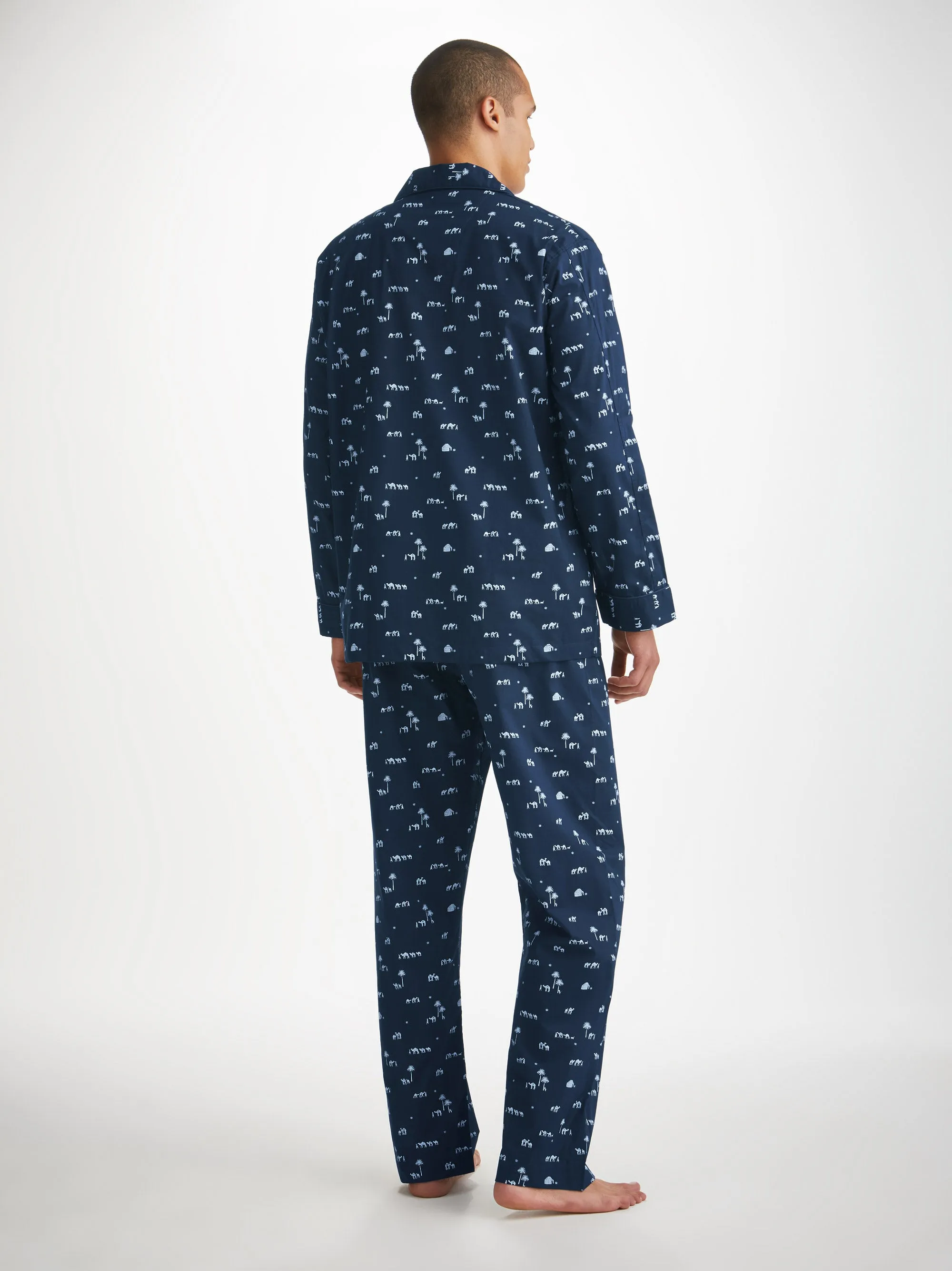 Men's Classic Fit Pyjamas Nelson 99 Cotton Batiste Navy sold by Derek Rose product image thumbnail 4