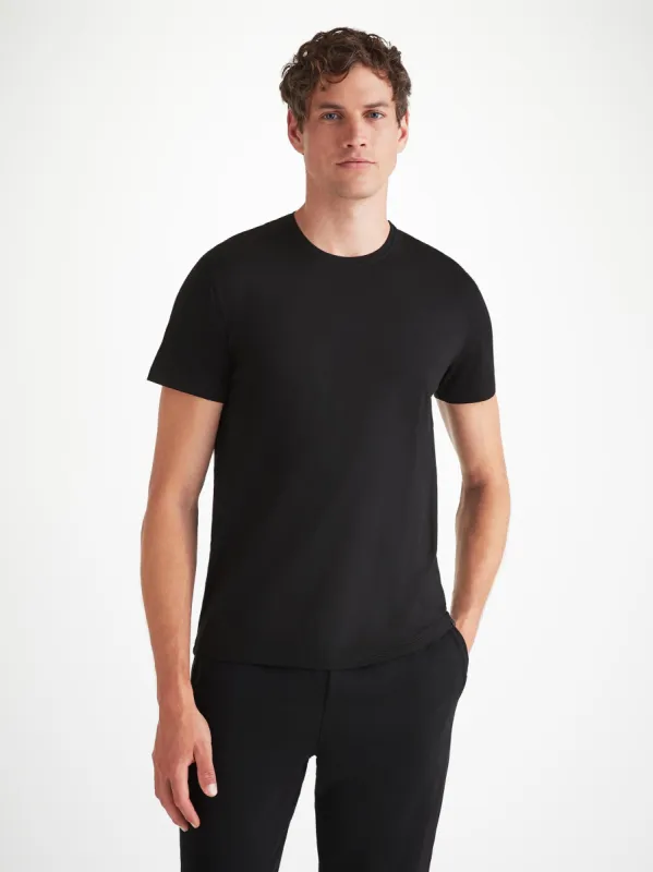 Men's T-Shirt Basel Micro Modal Stretch Black sold by Derek Rose