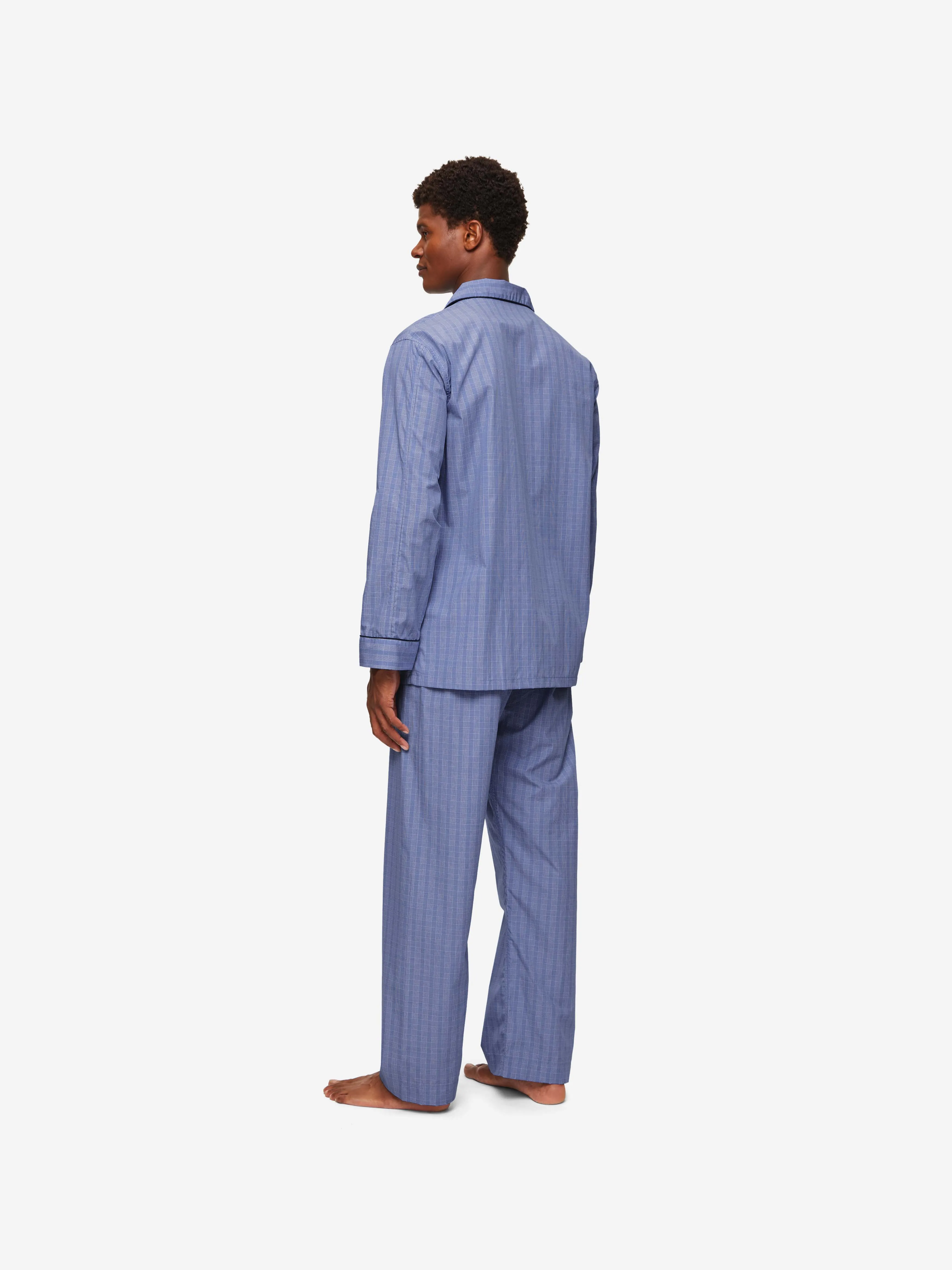 Men's Classic Fit Pajamas Felsted 3 Cotton Blue sold by Derek Rose product image thumbnail 4