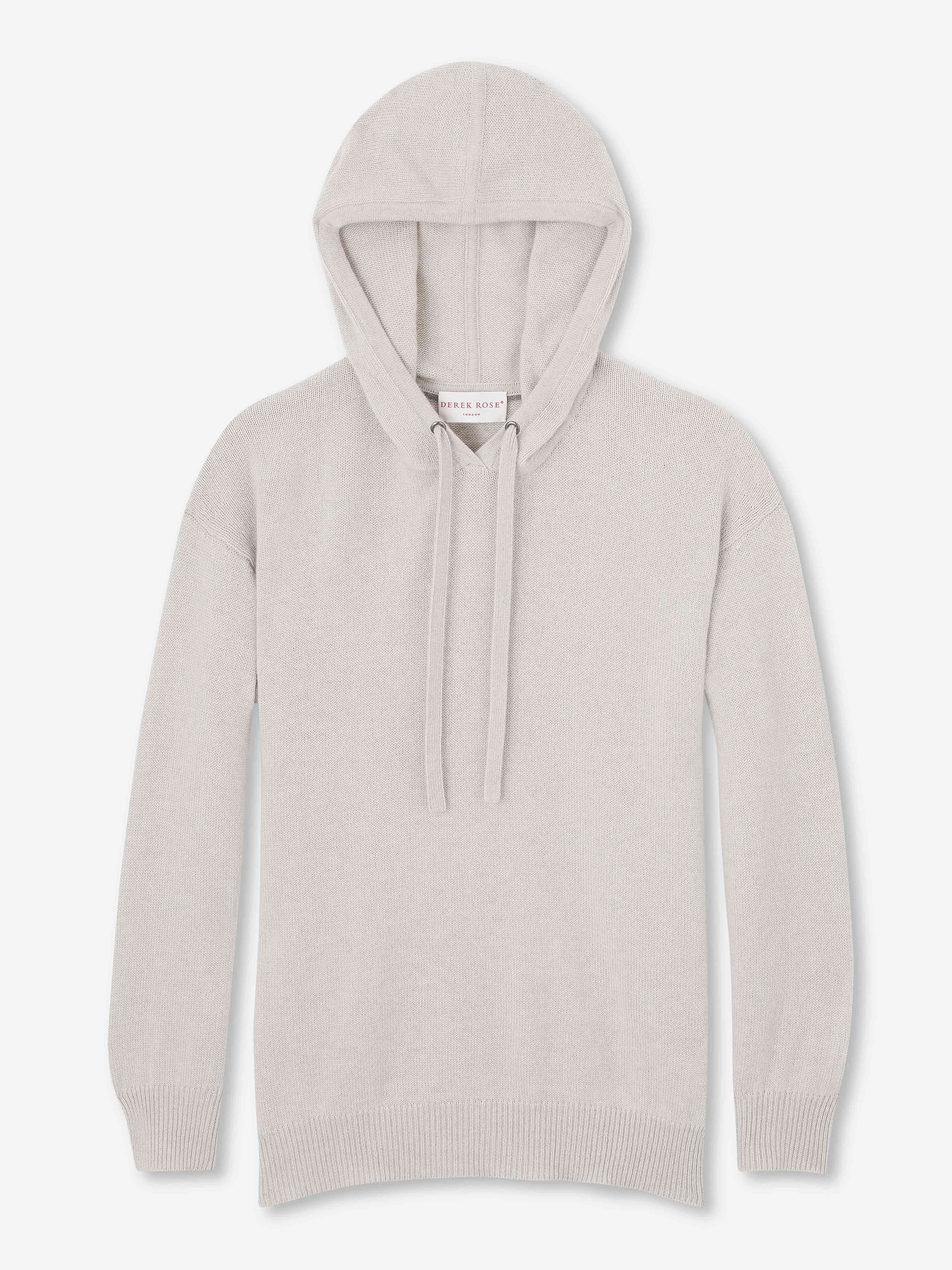 Women's Relaxed Pullover Hoodie Daphne Cashmere Silver sold by Derek Rose product image thumbnail 2