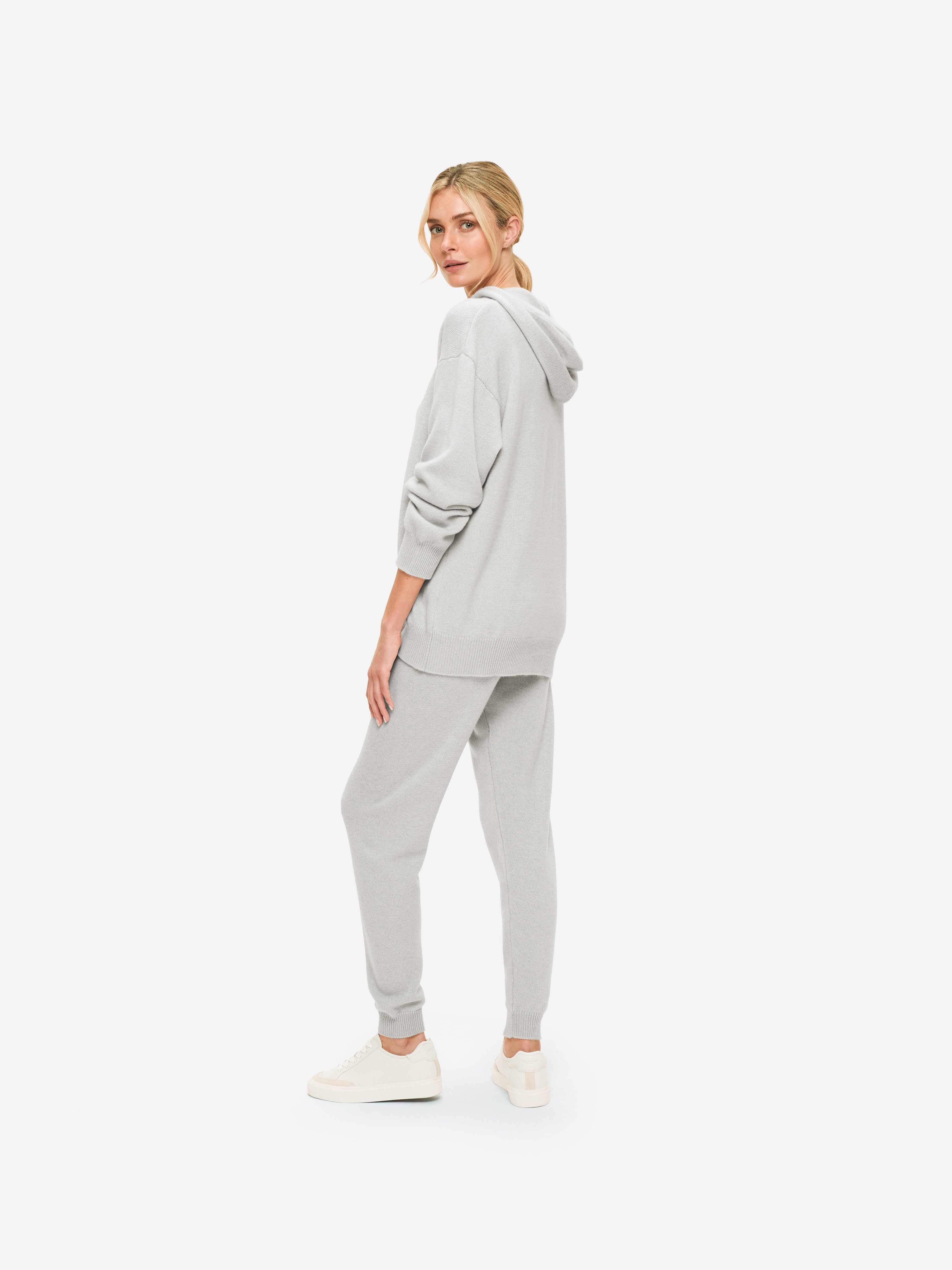 Women's Relaxed Pullover Hoodie Daphne Cashmere Silver sold by Derek Rose product image thumbnail 4
