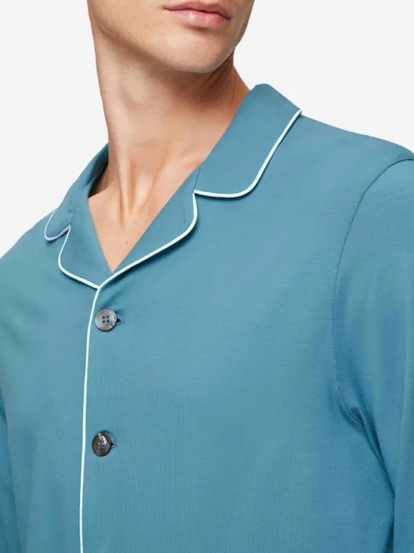 Men's Pyjamas Basel Micro Modal Stretch Harbour Blue sold by Derek Rose