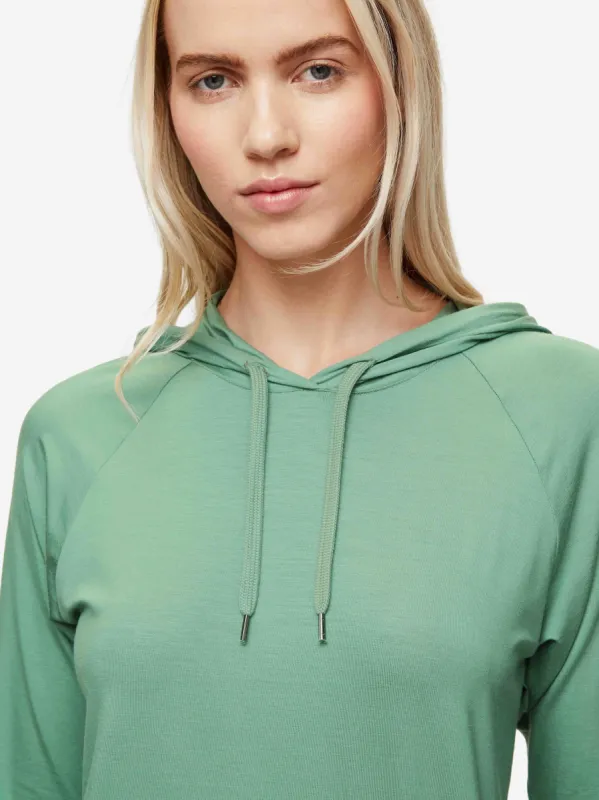 Women's Pullover Hoodie Basel Micro Modal Stretch Sage Green sold by Derek Rose