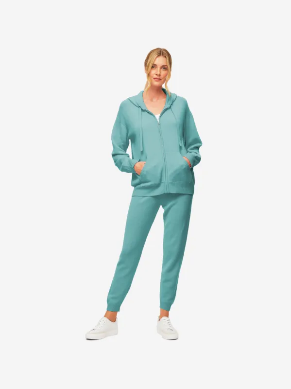 Women's Hoodie Daphne Cashmere Sea Foam Green sold by Derek Rose