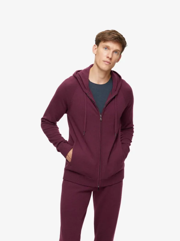 Men's Hoodie Finley Cashmere Bordeaux sold by Derek Rose